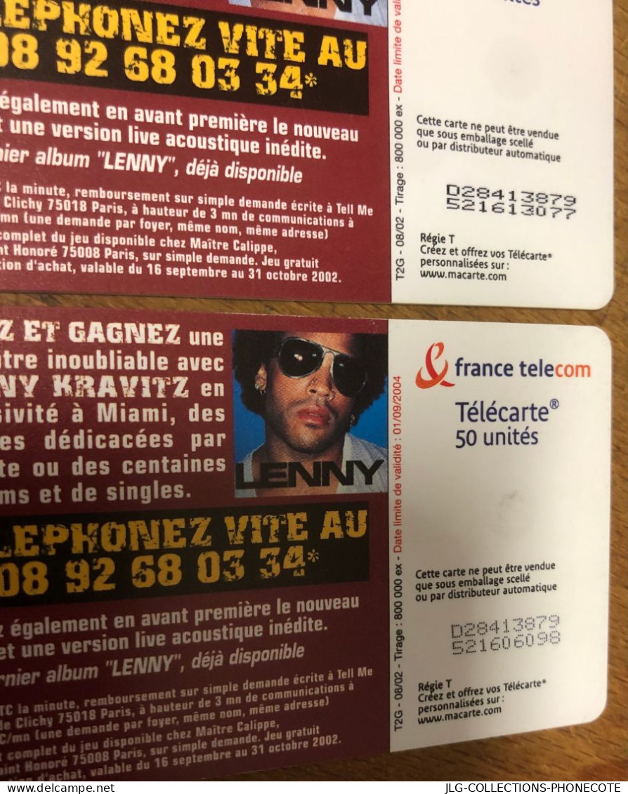 LENNY KRAVITZ TELECARTE REF PHONECOTE F1240A  N° DE LOT "GRAS & FINS" TELEFONKARTE SCHEDA TARJETA PHONECARD CARD - 2002