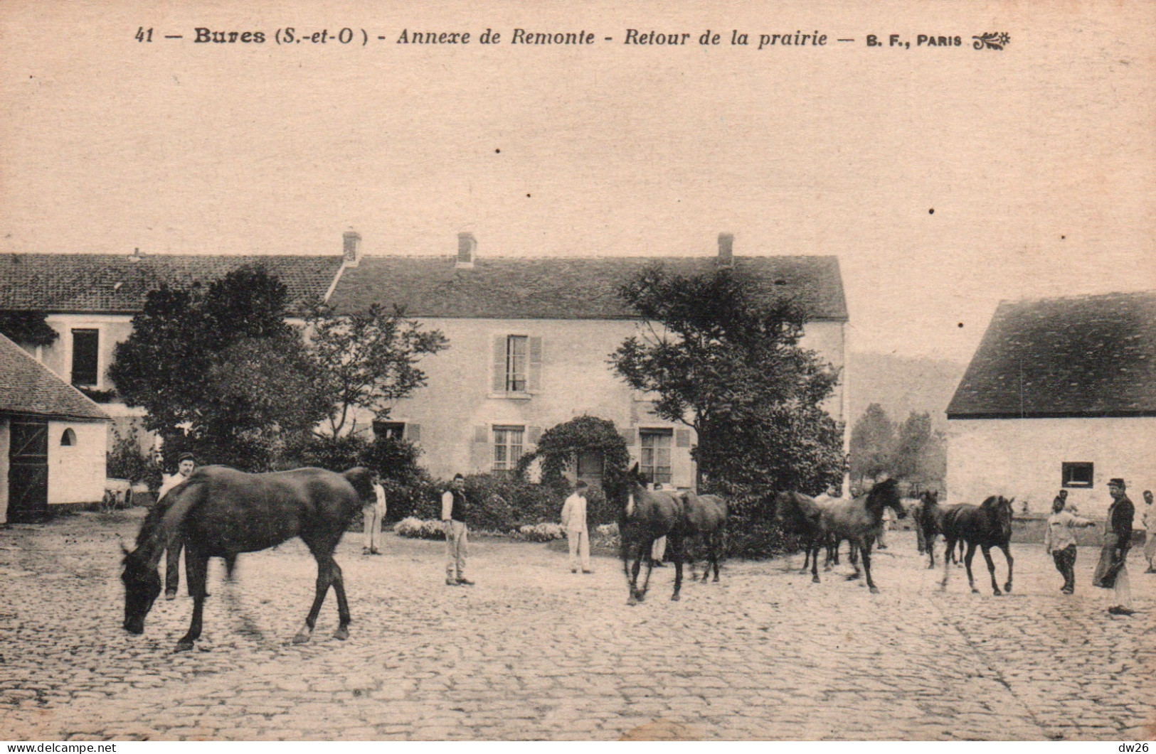 Bures-sur-Yvette (Seine & Oise) Annexe De Remonte, Retour Des Chevaux De La Prairie - Carte B.F. N° 41 Non Circulée - Bures Sur Yvette