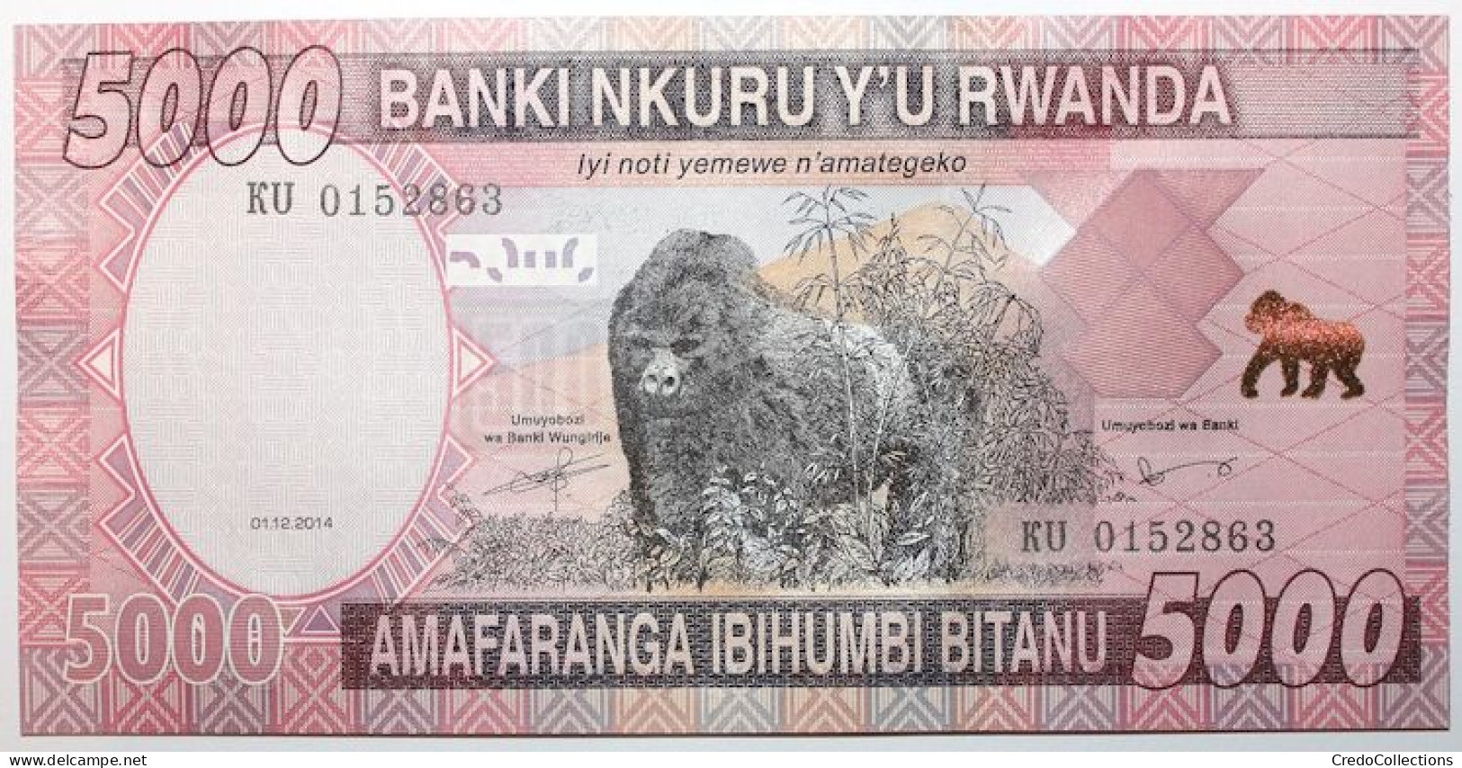 Rwanda - 5000 Francs - 2014 - PICK 41a - NEUF - Ruanda