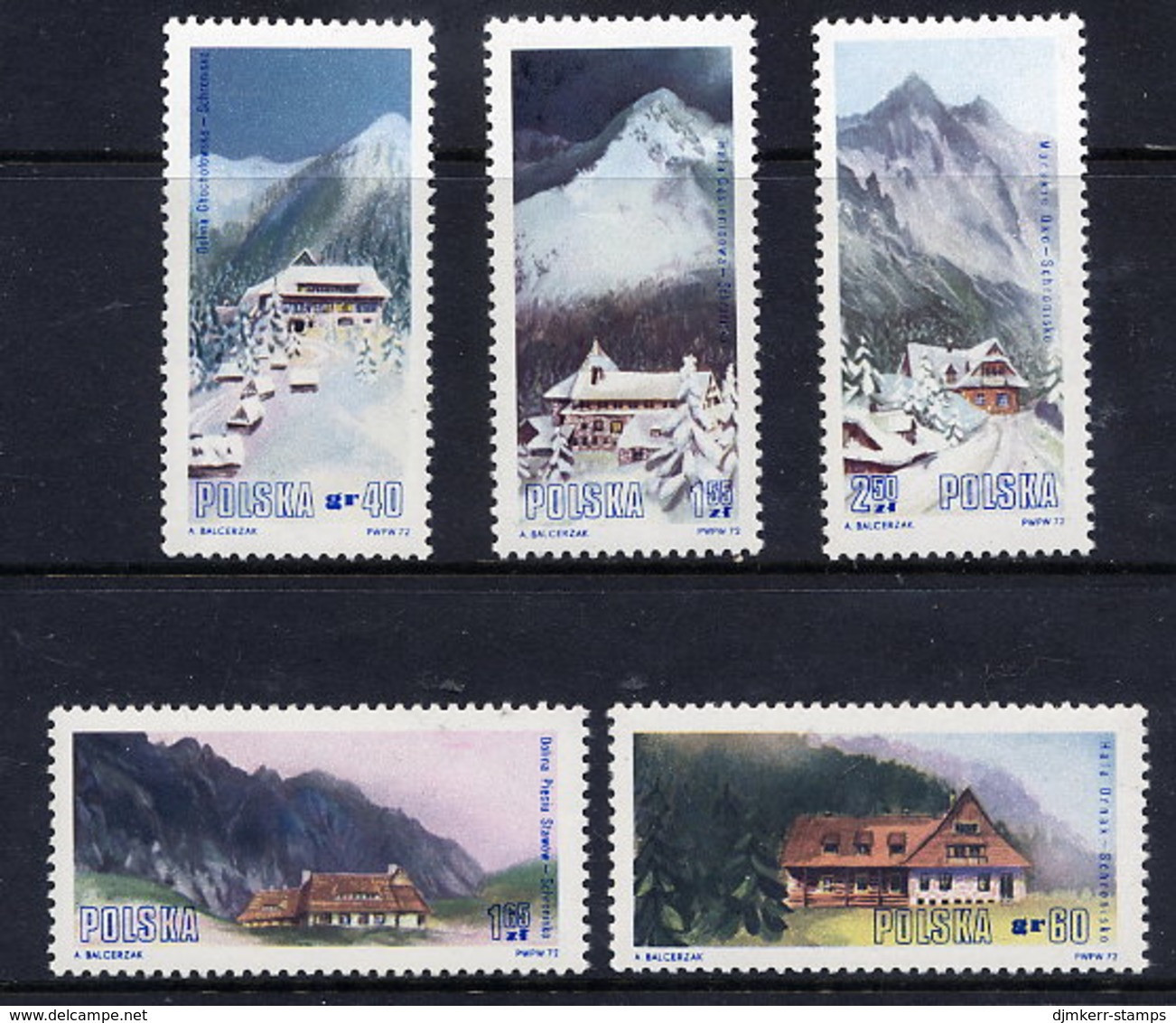 POLAND 1972 Mountain Refuges MNH / **.  Michel 2204-08 - Ungebraucht