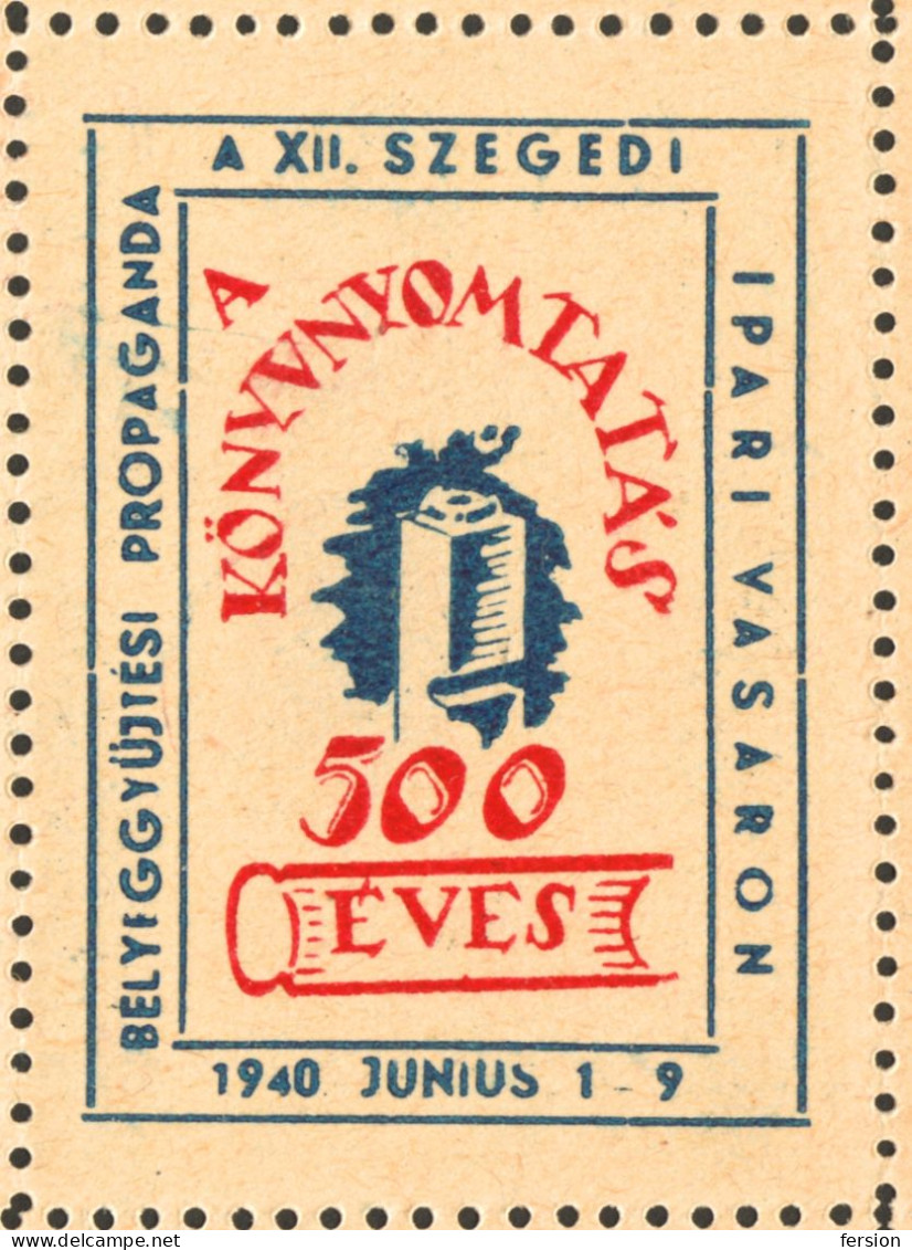 BLACK PENNY KING Mathias GUTENBERG 500 BALLOON Post Przemyśl POLAND 1940 Hungary LABEL VIGNETTE CINDERELLA Szeged - Zonder Classificatie