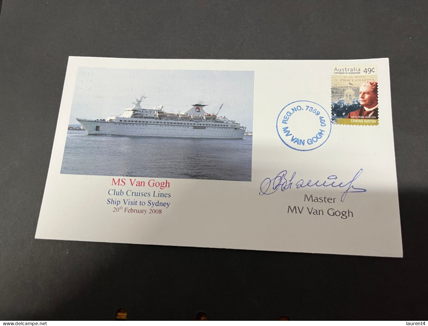 16-7-2023 (2 S 24) Cruise Ship Cover - MS Van Gohg (2008) - Signed By Ship's Captain - 1 Of 10 - Sonstige (See)