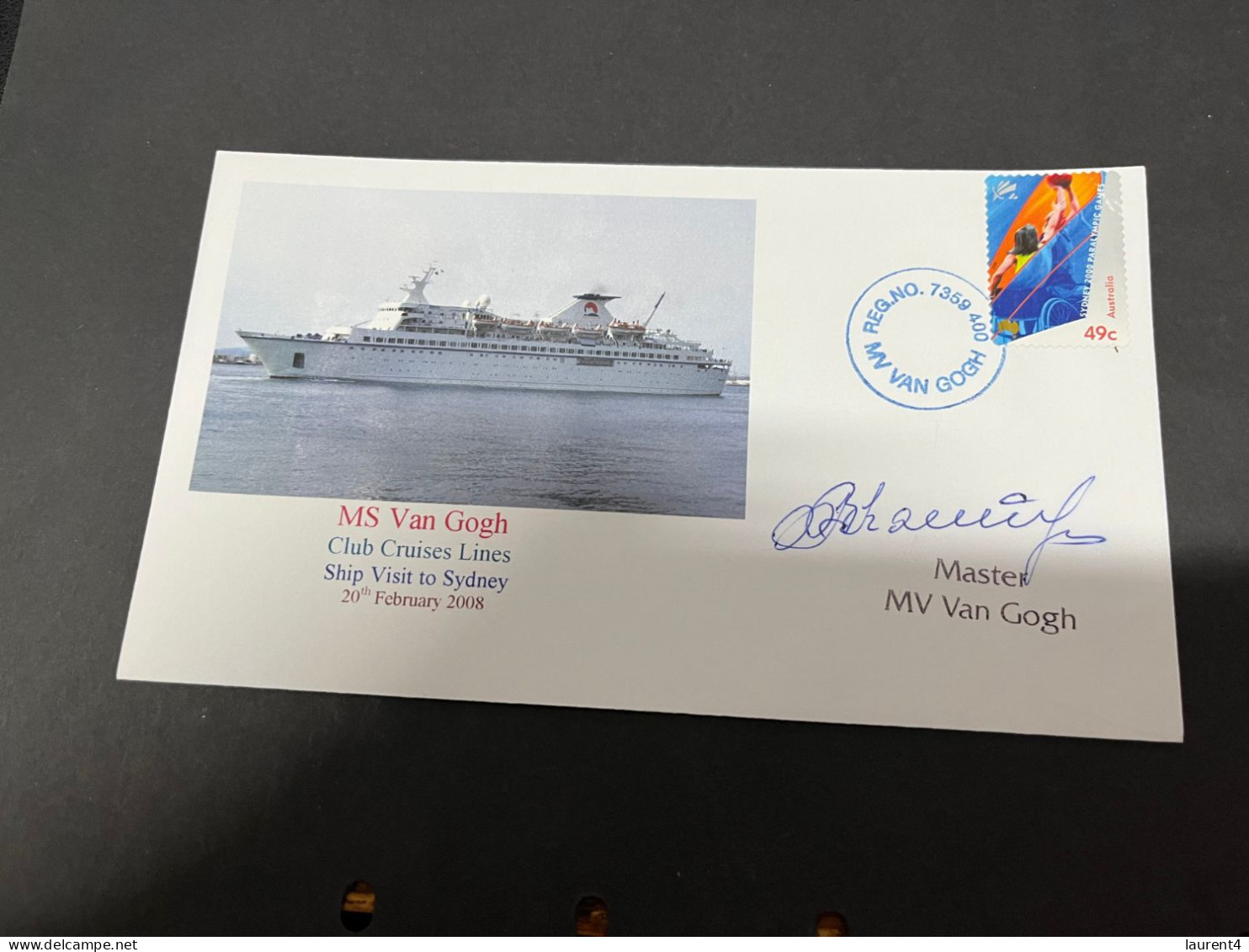 16-7-2023 (2 S 24) Cruise Ship Cover - MS Van Gohg (2008) - Signed By Ship's Captain - 9 Of 10 - Sonstige (See)