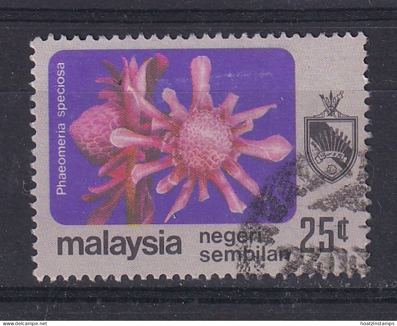 Negri Sembilan: 1979   Flowers     SG109    25c  [with Wmk]    Used - Negri Sembilan