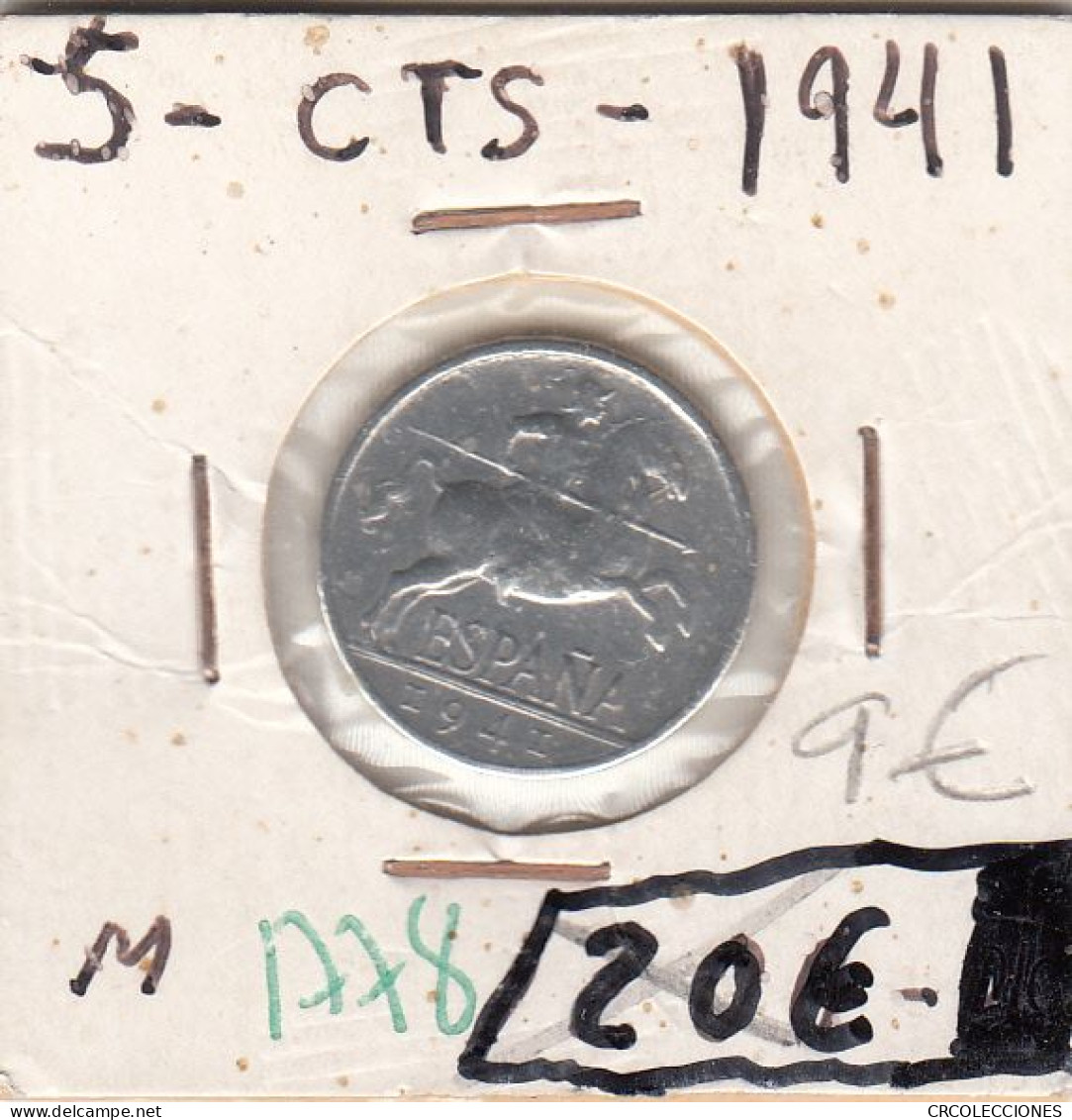 CRE1778 MONEDA ESPAÑA 5 CTS 1941 EBC - 5 Centimos