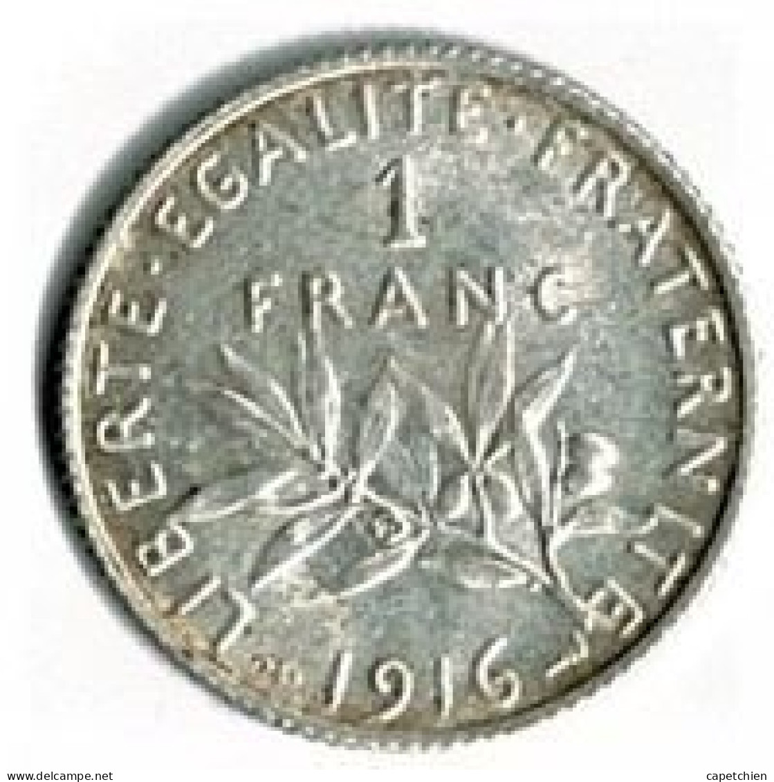 FRANCE / 1 FRANC / SEMEUSE De O. ROTY / 1916  / ARGENT / 4.96 G - 20 Francs