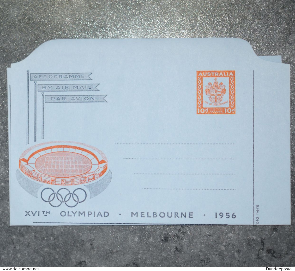 AUSTRALIA  Aerogramme  Olympics 1956  ~~L@@K~~ - Brieven En Documenten