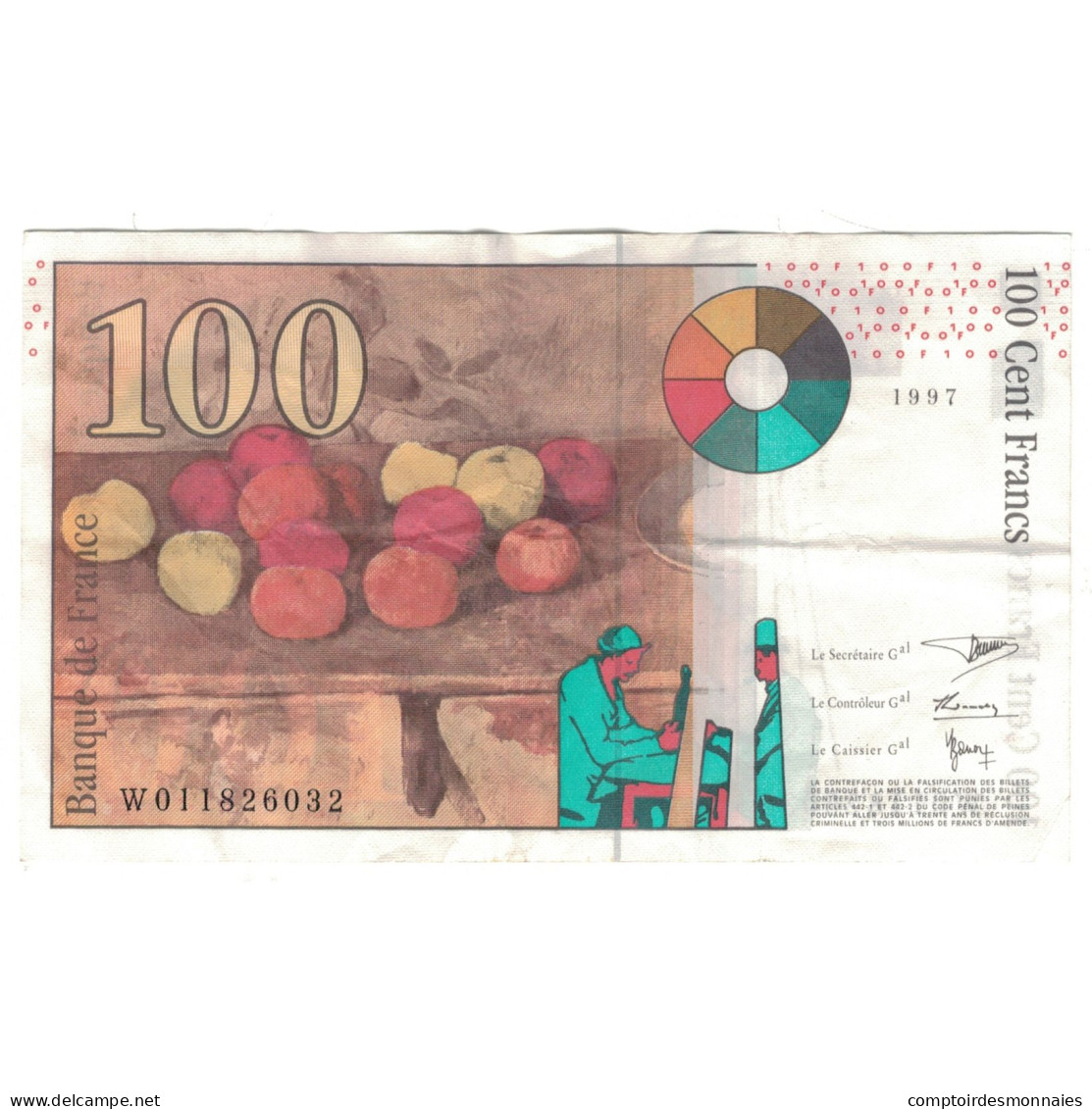 France, 100 Francs, Cézanne, 1997, W011826032, TTB, Fayette:F74.01, KM:158a - 100 F 1997-1998 ''Cézanne''