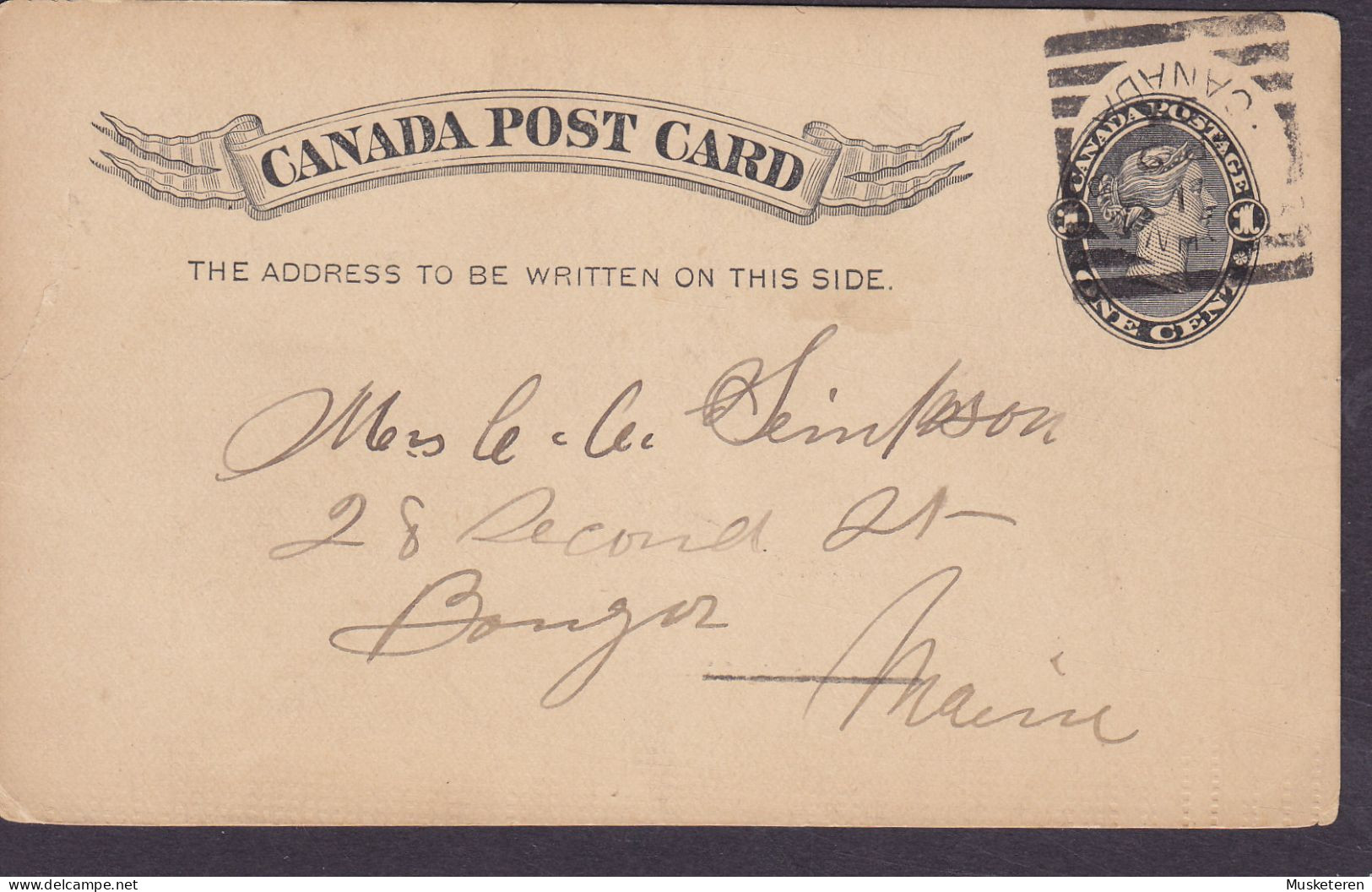 Canada Postal Stationery Ganzsache Entier Queen Victoria ST JOHN N.B. 1897 BANGOR Maine USA (2 Scans) - 1860-1899 Reign Of Victoria