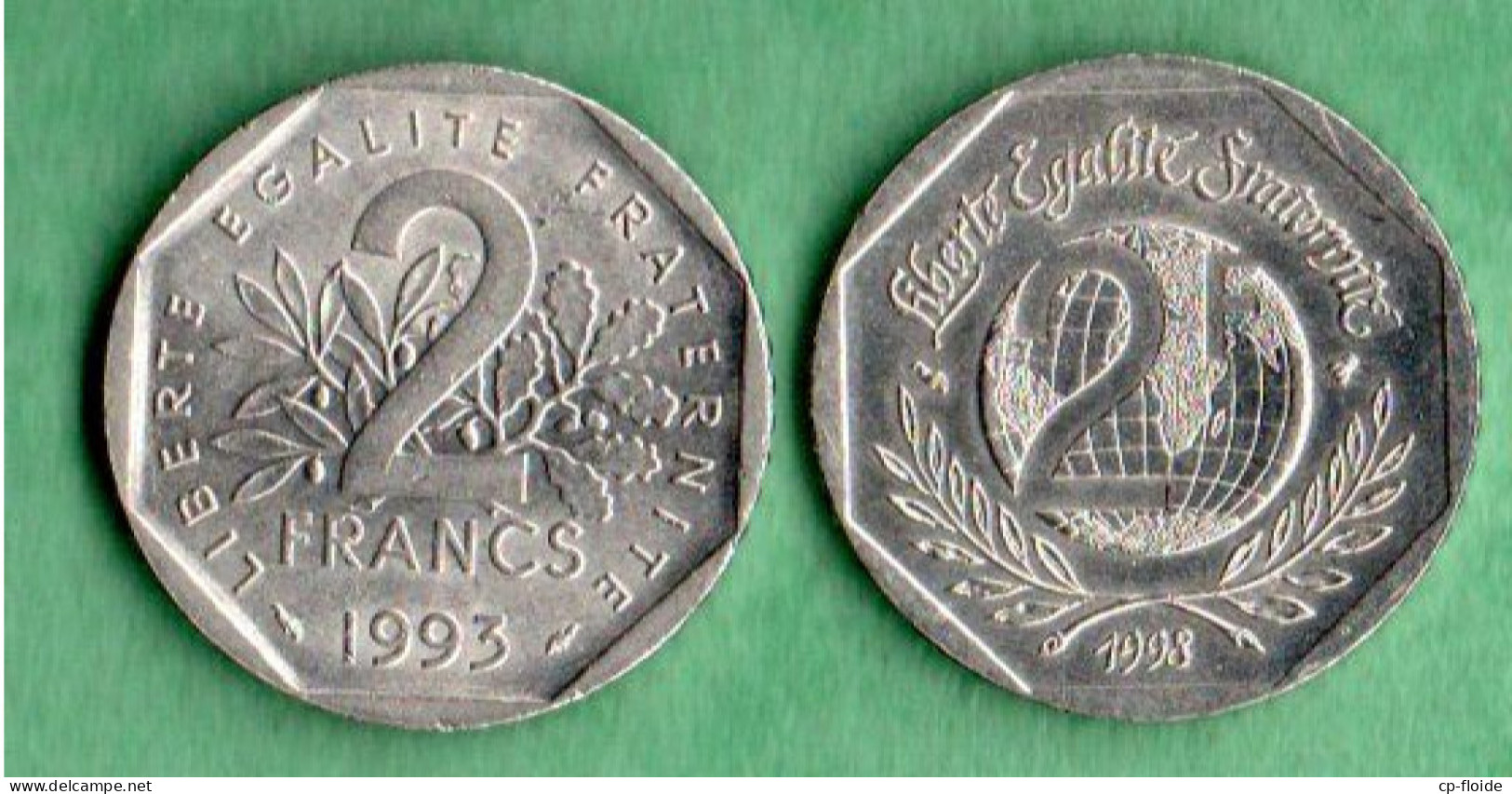 FRANCE . 2 FRANCS . " JEAN MOULIN 1993 " & " RENÉ CASSIN. DÉCLARATION DROITS DE L'HOMME 1998 ". 2 PIÈCES - Réf. N°219B - - 2 Francs