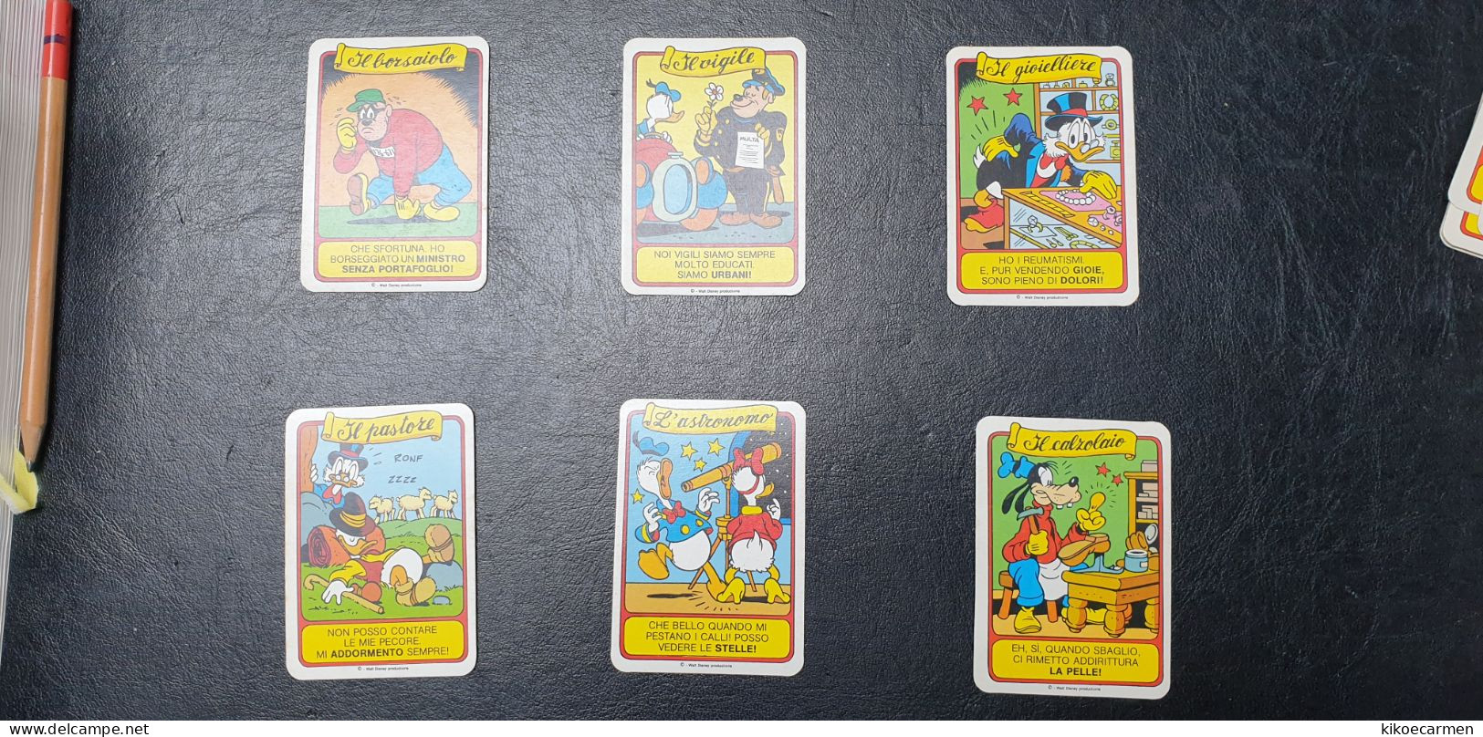 6 Minicards THIEF Jeweler Shoemaker Astronomer POLICEMAN SHEPHERD Vignette Carta Card Cards Minicard Walt Disney - Disney