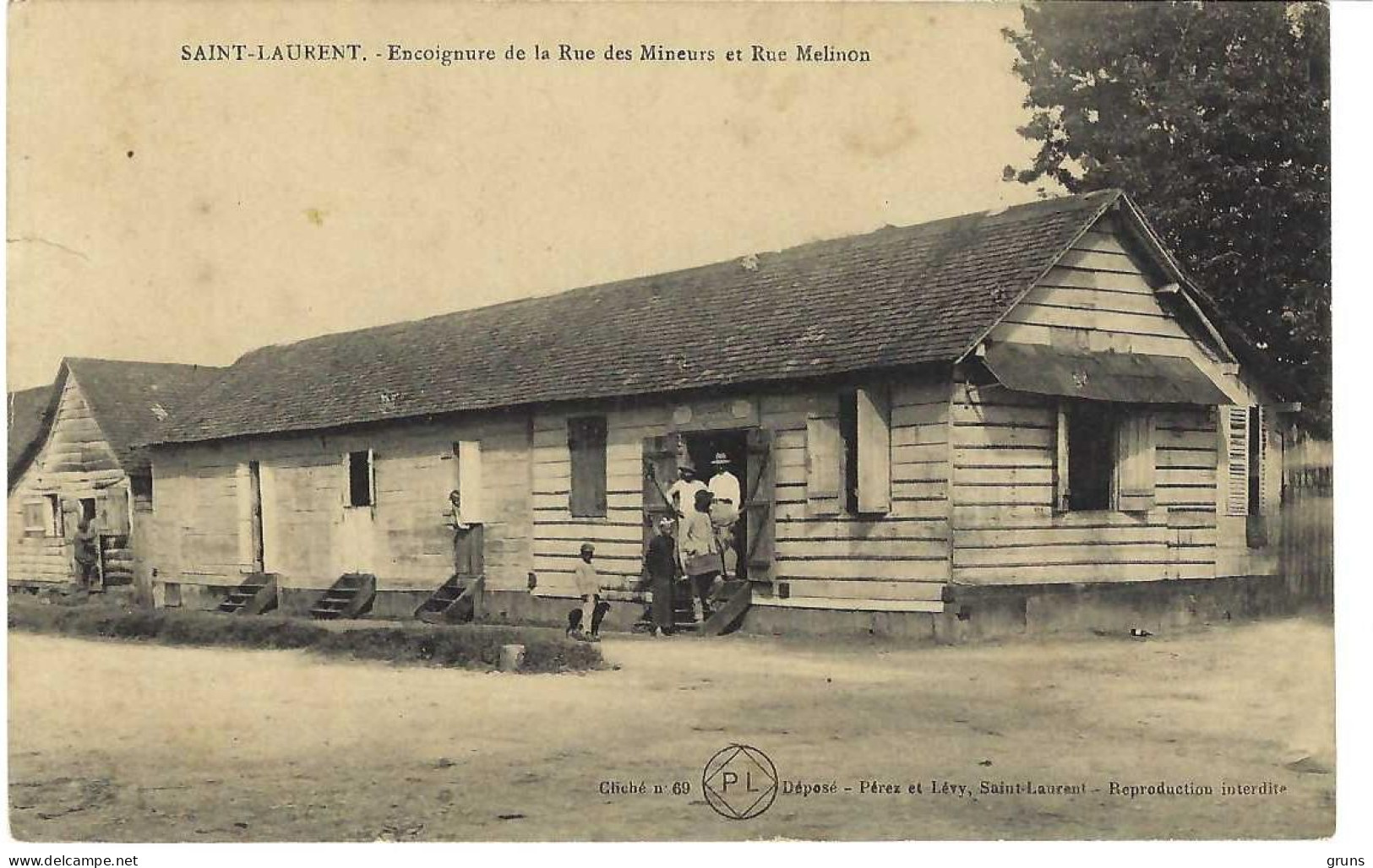 SAINT-LAURENT. - Encoignure De La Rue Des Mineurs Et Rue Mélinon, Rare - Saint Laurent Du Maroni