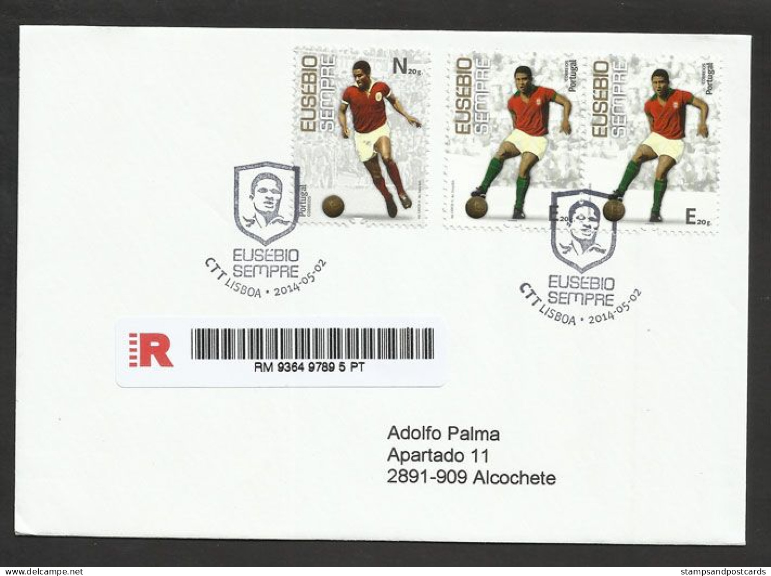 Portugal Football Hommage A Eusébio Coupe Monde 1966 SLB Benfica 2014 FDC Recommandée Soccer Tribute Eusebio World Cup - 1966 – England