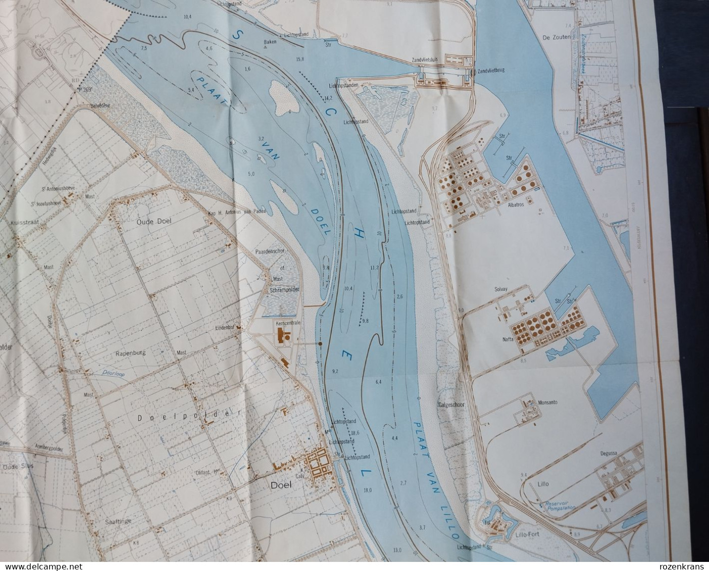 Topografische Kaart Haven Antwerpen Lillo Doel BASF Voor De Havenuitbreiding LINKEROEVER Waaslandhaven Zandvlietsluis - Topographische Karten