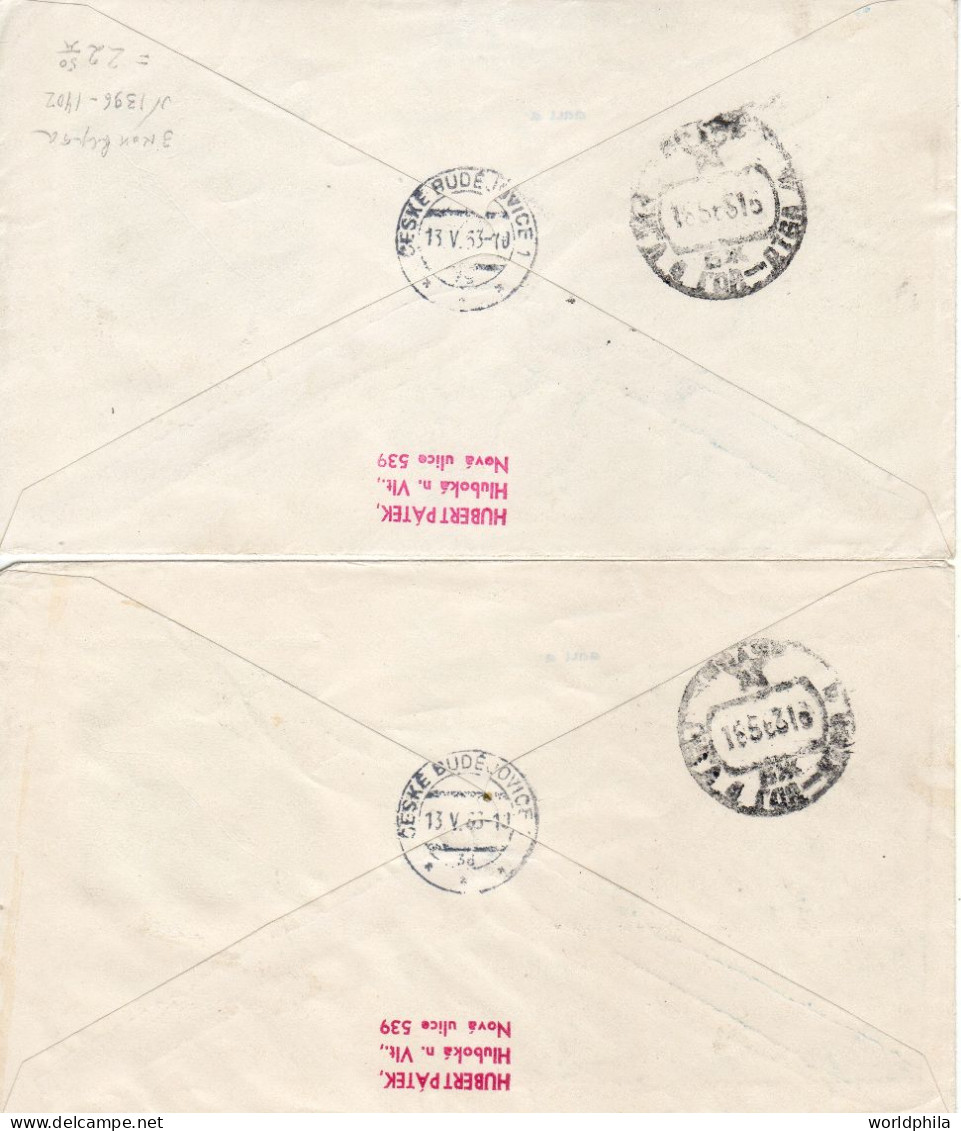 Czechoslovakia To Latvia 1963 Spaceship/Vaisseau Registered Full Set 2 FDC's - Storia Postale