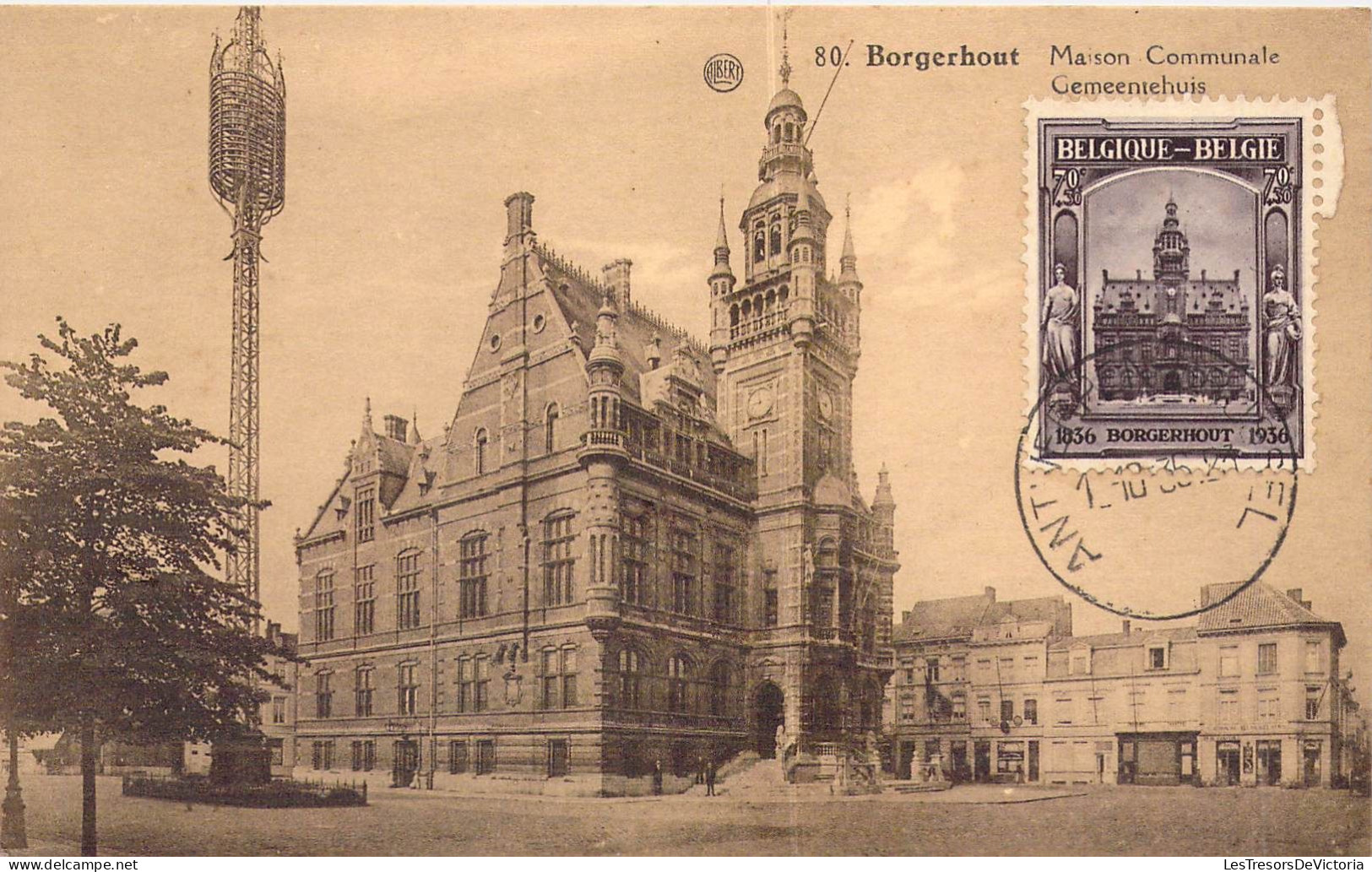 BELGIQUE - BORGERHOUT - Maison Communale Gemeentehuis - Carte Postale Ancienne - Altri & Non Classificati