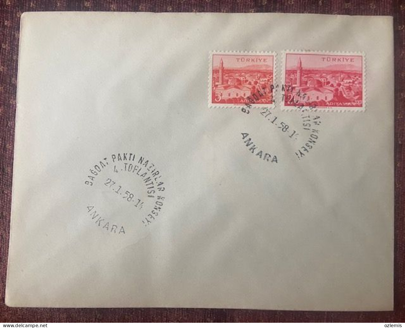 TURKEY,TURKEI,TURQUIE ,ADIYAMAN ,STAMP,THE 4TH MEETING OF THE BAGDAT PACT ,1958 ,COVER - Briefe U. Dokumente