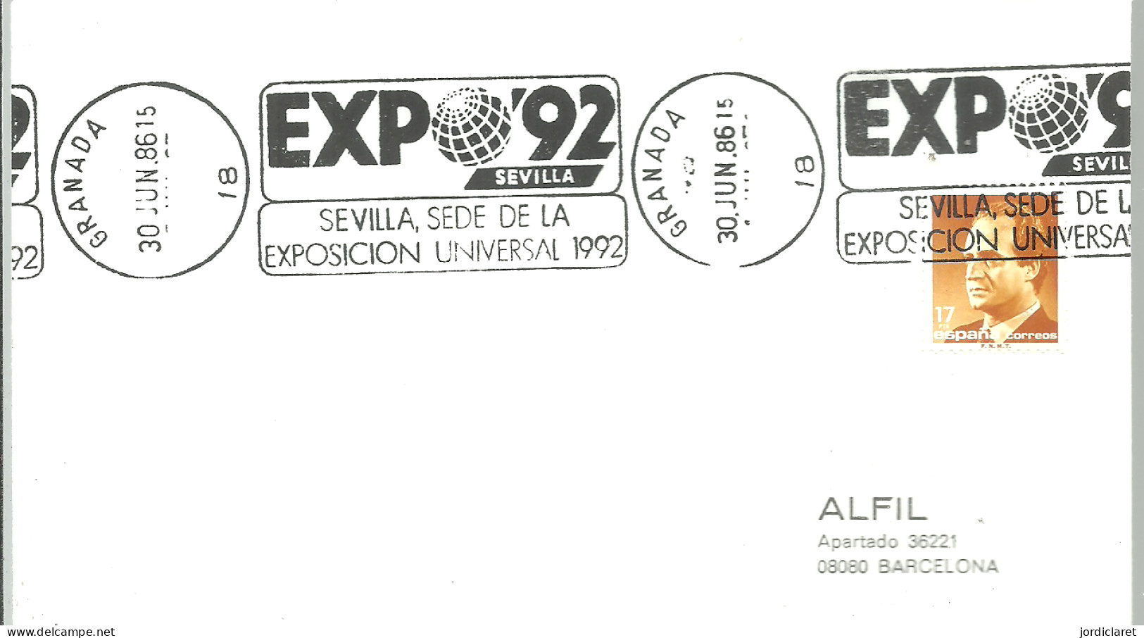 POSTMARKET ESPAÑA GRANADA - 1992 – Séville (Espagne)