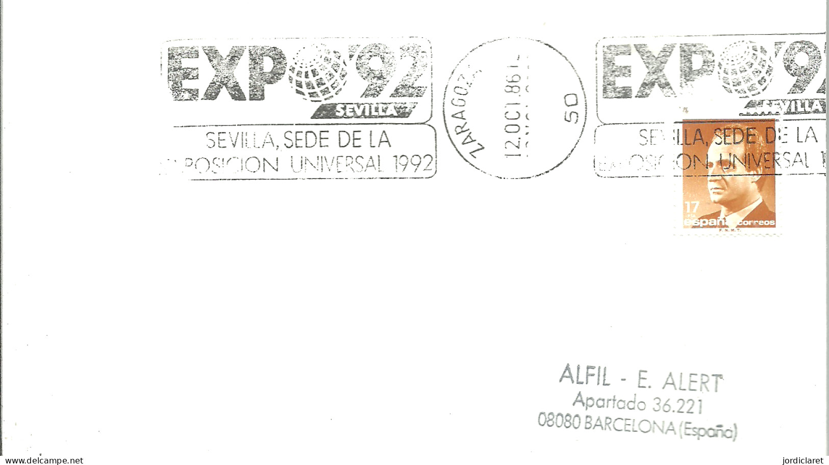 POSTMARKET ESPAÑA ZARAGOZA - 1992 – Sevilla (Spanien)