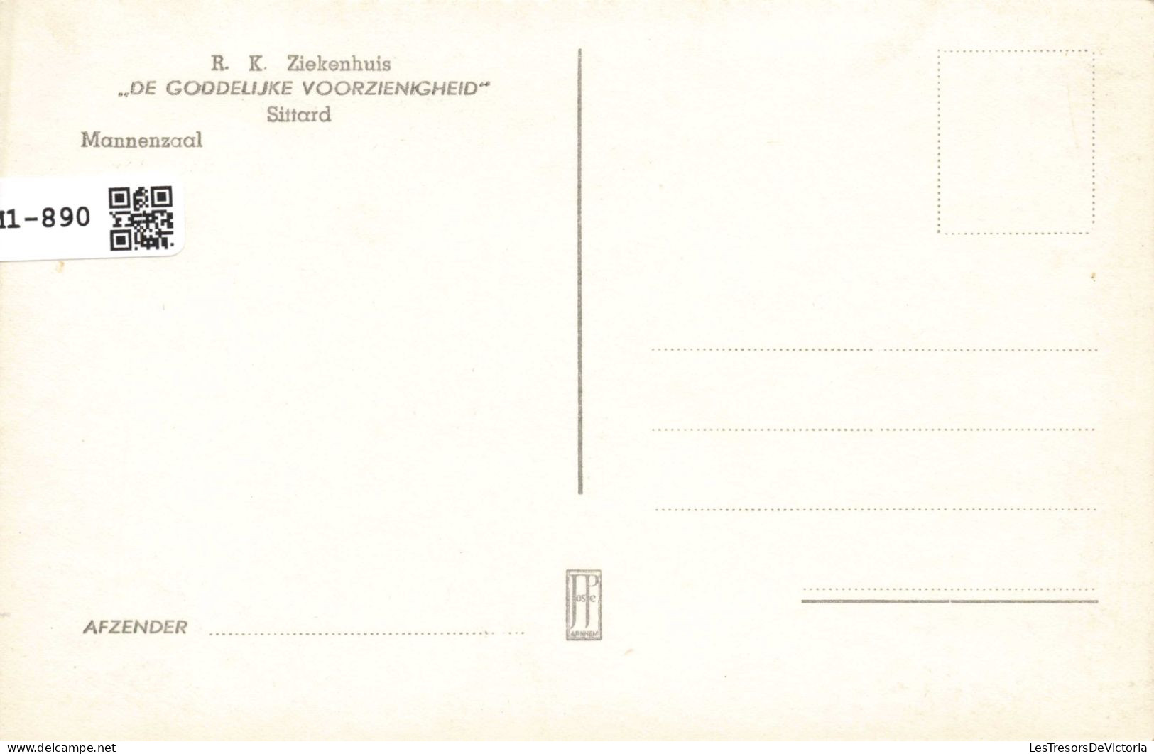 PAYS BAS - LIMBURG - SITTARD -  Hôpital - Mannenzaal - Animé - Carte Postale Ancienne - Sittard