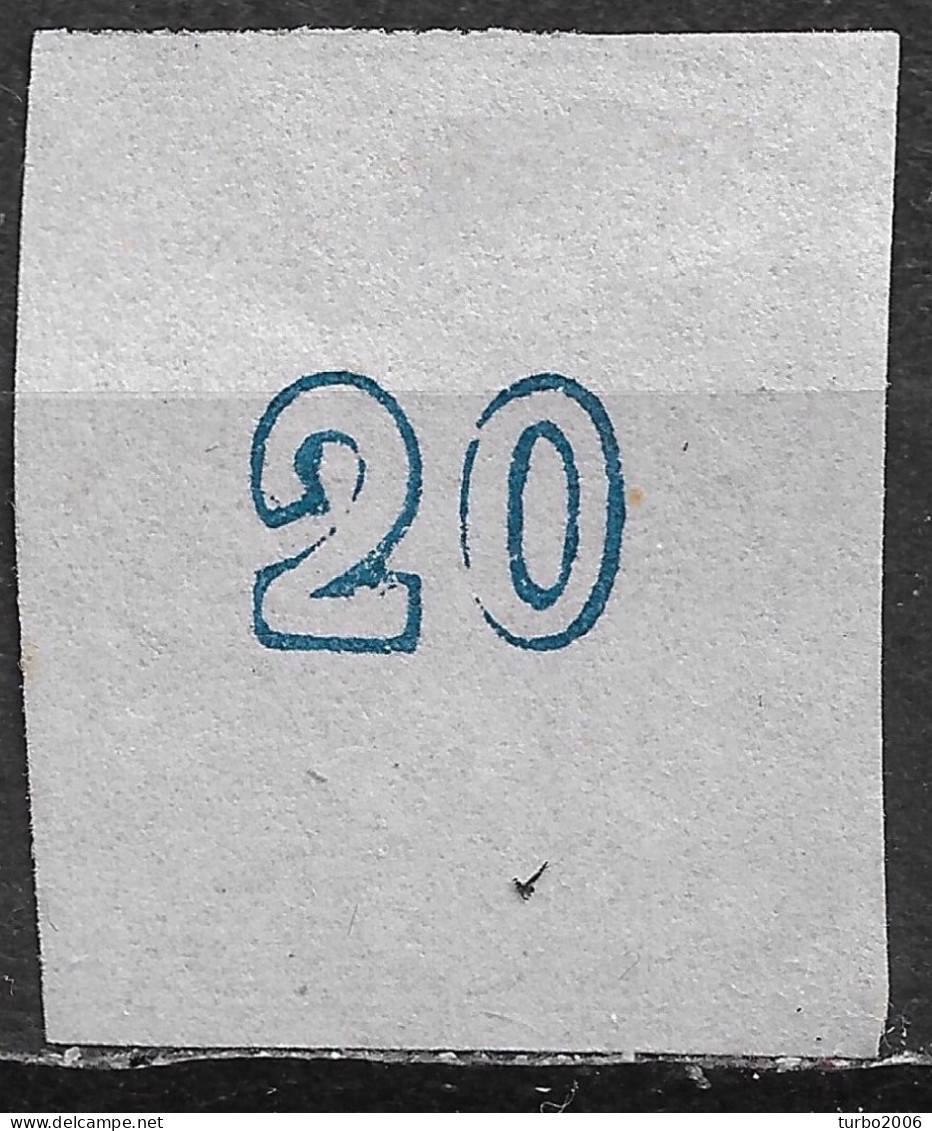 Plateflaw 20 F 6 In GREECE 1871-72 Large Hermes Head Inferior Paper Issue 20 L Grey Blue Vl. 48 A / H 35 B Position 26 - Varietà & Curiosità