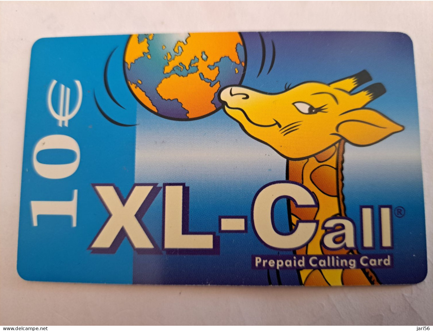 NETHERLANDS / PREPAID /€ 10,-,- / XL CALL/ GIRAFFE WITH GLOBE     /    - USED CARD  ** 14178** - öffentlich