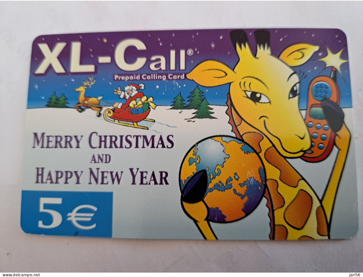 NETHERLANDS / PREPAID /€ 5,-,- / XL CALL/ GIRAFFE/ MERRY CHRISTMAS/ HAPPY NEW YEAR       /    - USED CARD  ** 14181** - Pubbliche