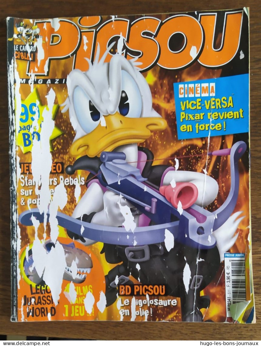 Picsou Magazine 511_mai2015_Vice Et Versa :Pixar Revient En Force !_lego Jurassic World :4 Films Dans Un Jeu - Picsou Magazine