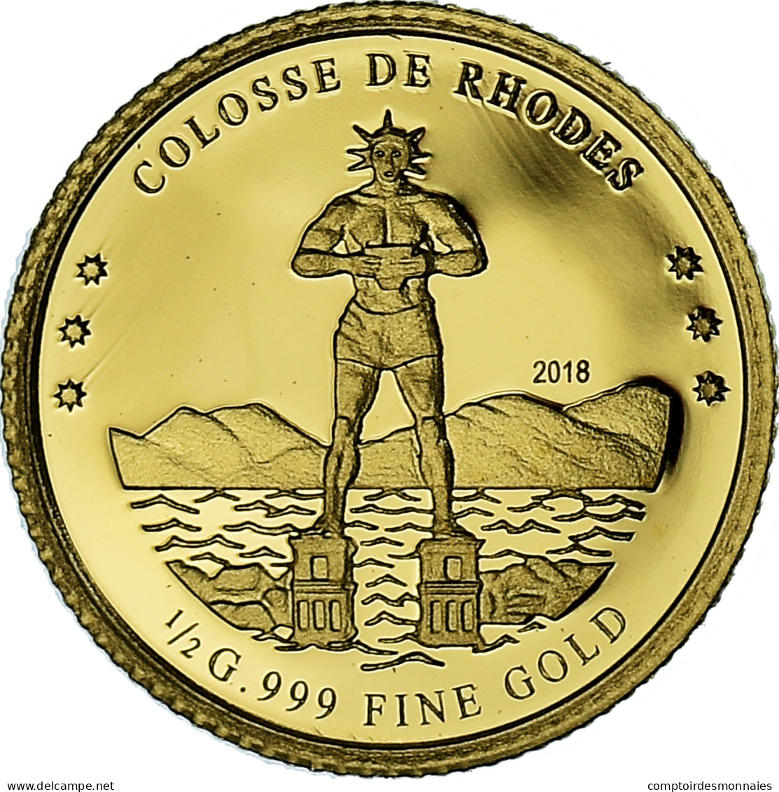 Monnaie, Côte D'Ivoire, Colosse De Rhodes, 100 Francs CFA, 2018, FDC, Or - Ivoorkust