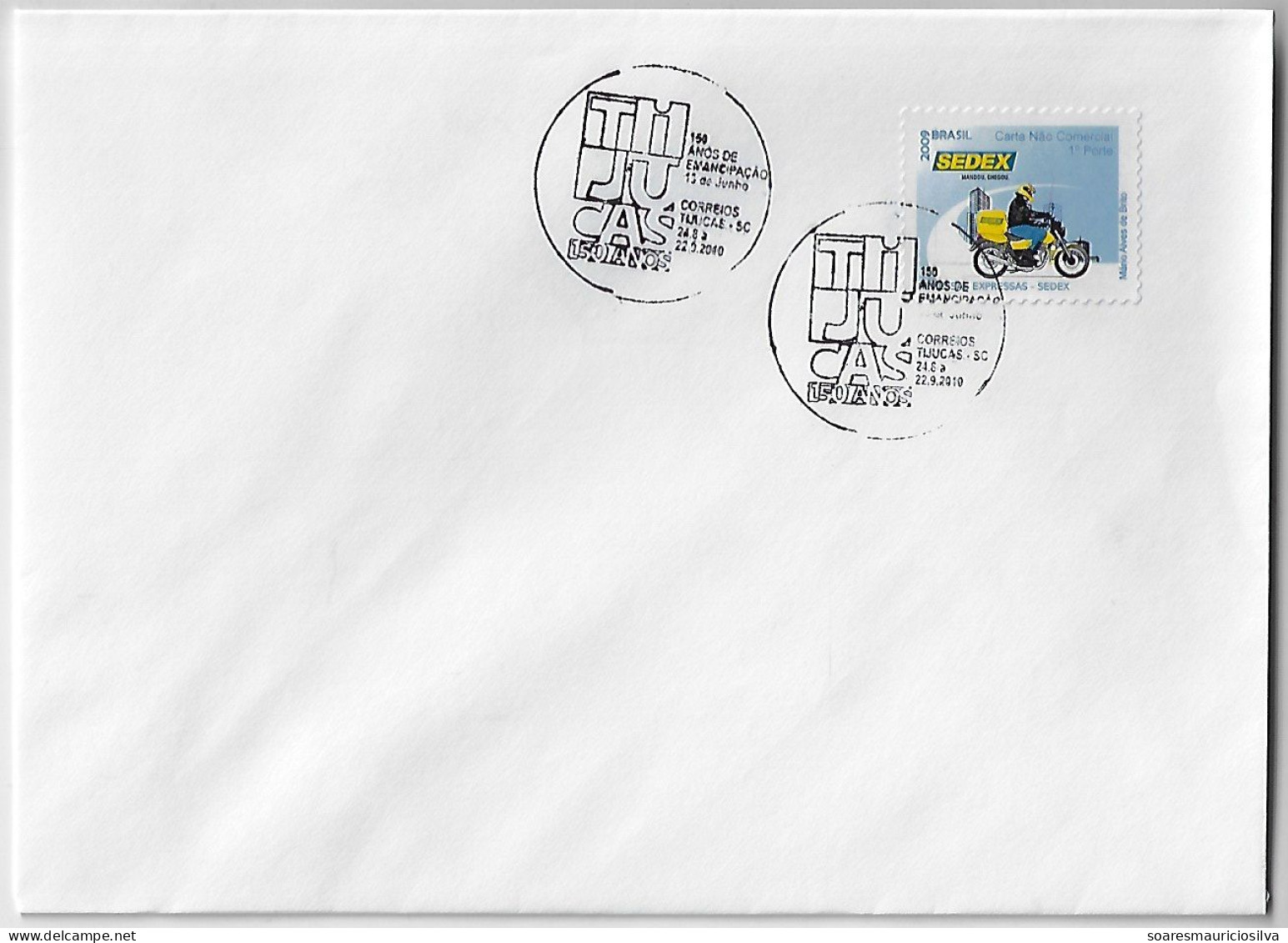 Brazil 2010 Cover With Comemmorative Cancel 150 Years Of Tijucas City - Storia Postale