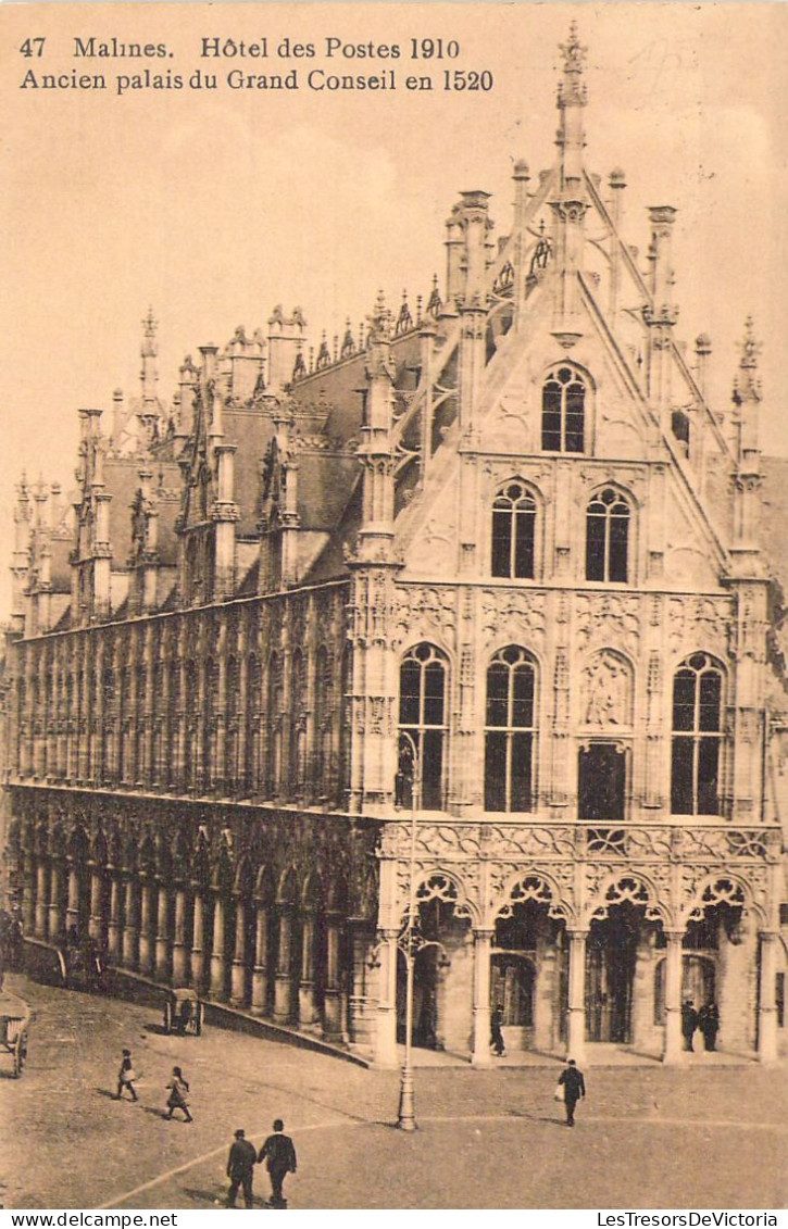 BELGIQUE - MALINES - Hotel Des Postes 1910 - Ancien Palais Du Grand Conseil En 1520 - Carte Postale Ancienne - Mechelen