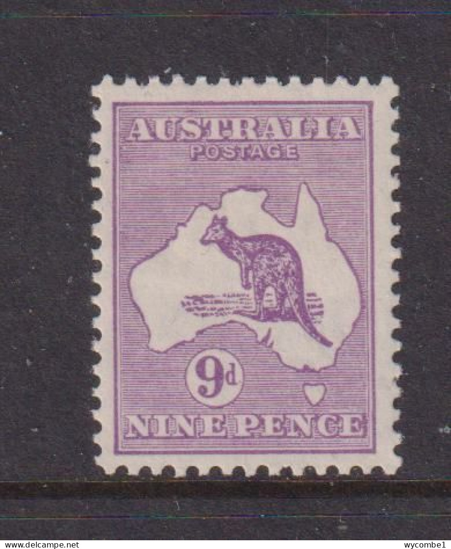 AUSTRALIA - 1929-30 Kangaroo 9d Watermark Multiple Crown Over A  Hinged Mint - Nuevos