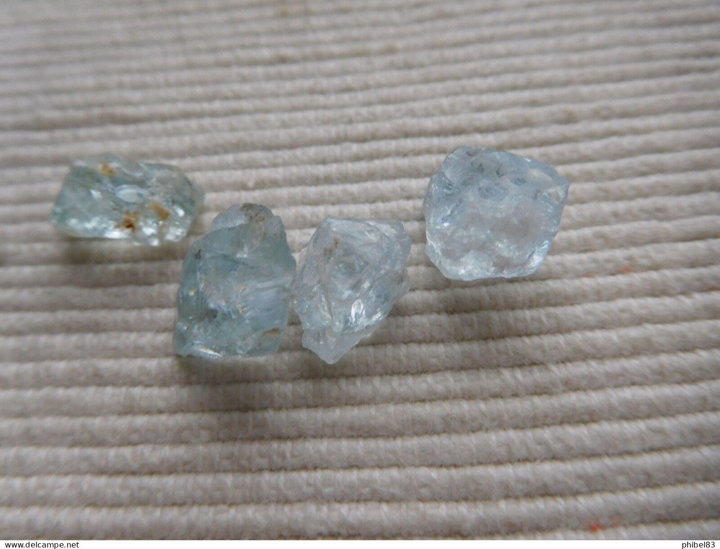 LOT 4 CRISTAUX NATUREL AIGUE MARINE BLEU MADAGASCAR PIERRE FINE 18 CARATS C6 - Non Classificati