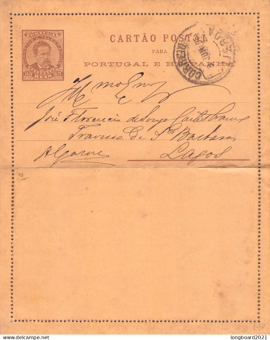 PORTUGAL - CARTAO POSTAL 25 REIS (1895) Mi K1 / *1002 - Entiers Postaux