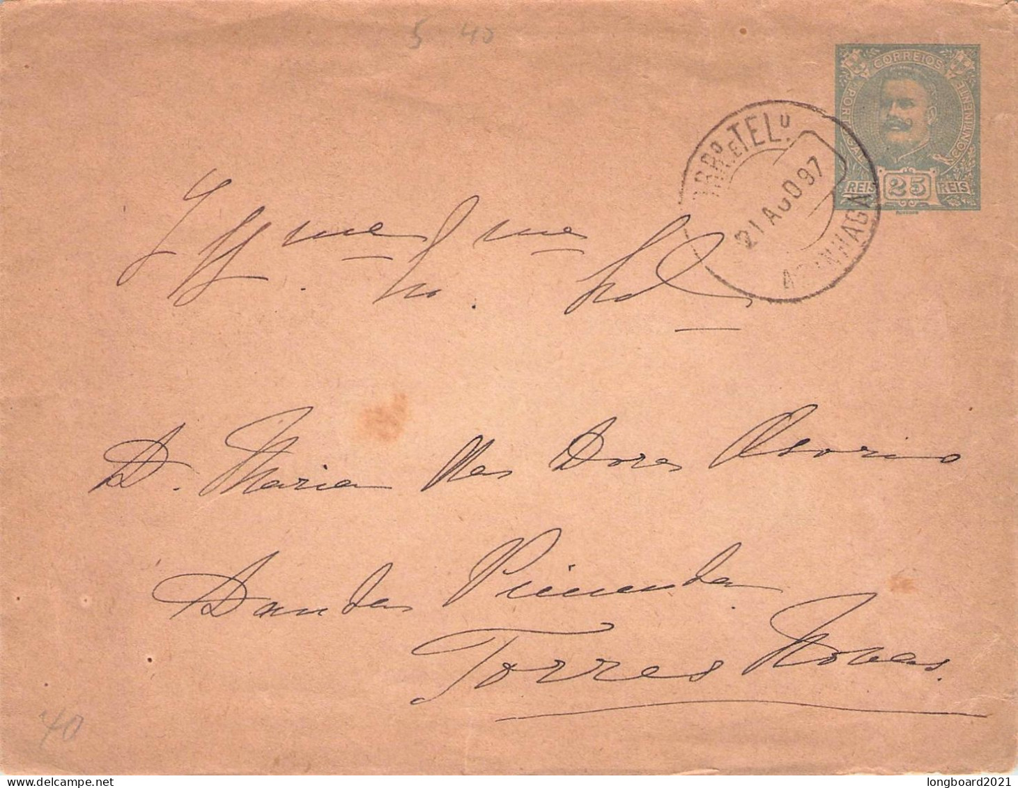 PORTUGAL - ENVELOPE 25 REIS (1897) Mi U5 / *1005 - Postwaardestukken