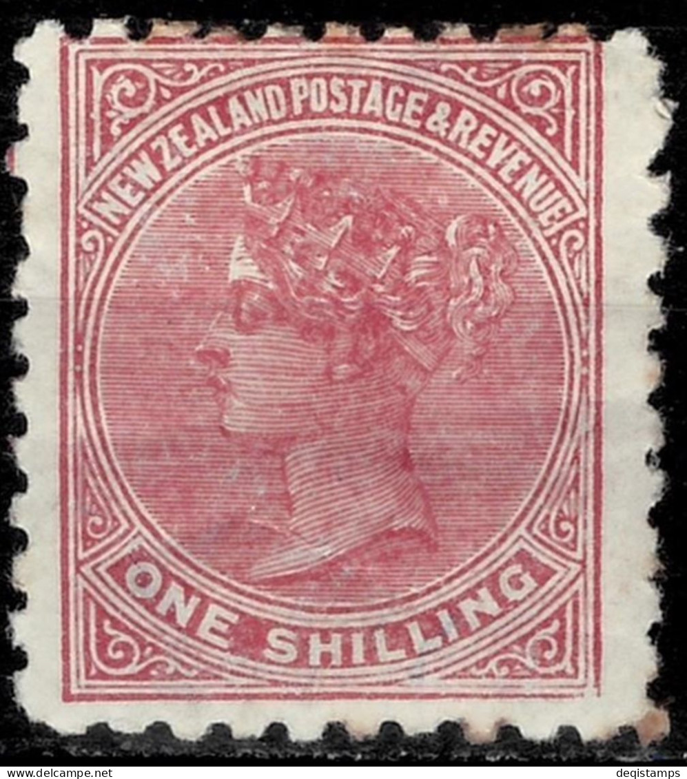 New Zealand 1882-1900  1 Sh.  SG.245 £ 120 / Brownish Red / Unused MH Stamp - Ungebraucht