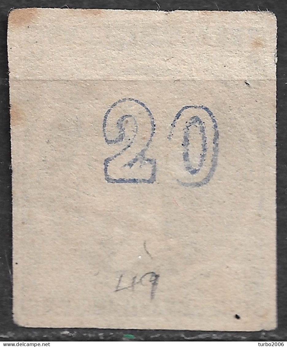 GREECE 1875-80 Large Hermes Head On Cream Paper 20 L Ultramarine Vl. 65 D / H 51 - Oblitérés