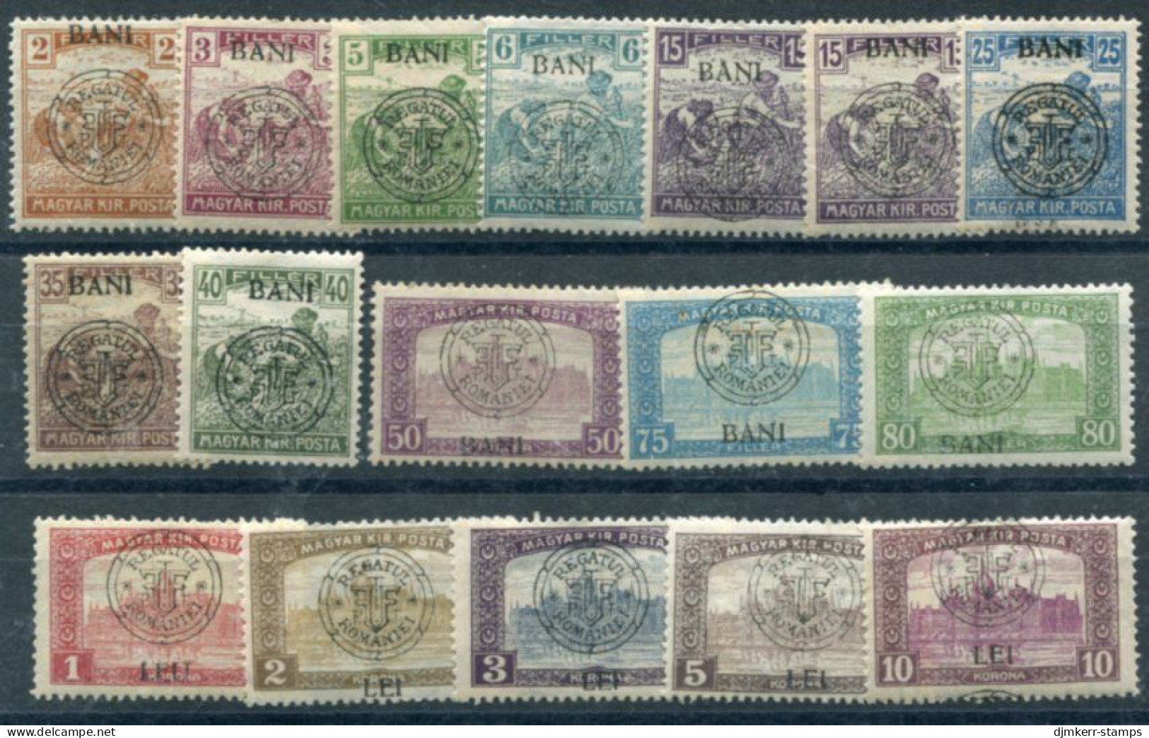 TRANSYLVANIA 1919 Overprint Type I On Harvesters And Parliament Defiinitive  ** / *.  Michel 26-44 I Except 30 I - Transylvania