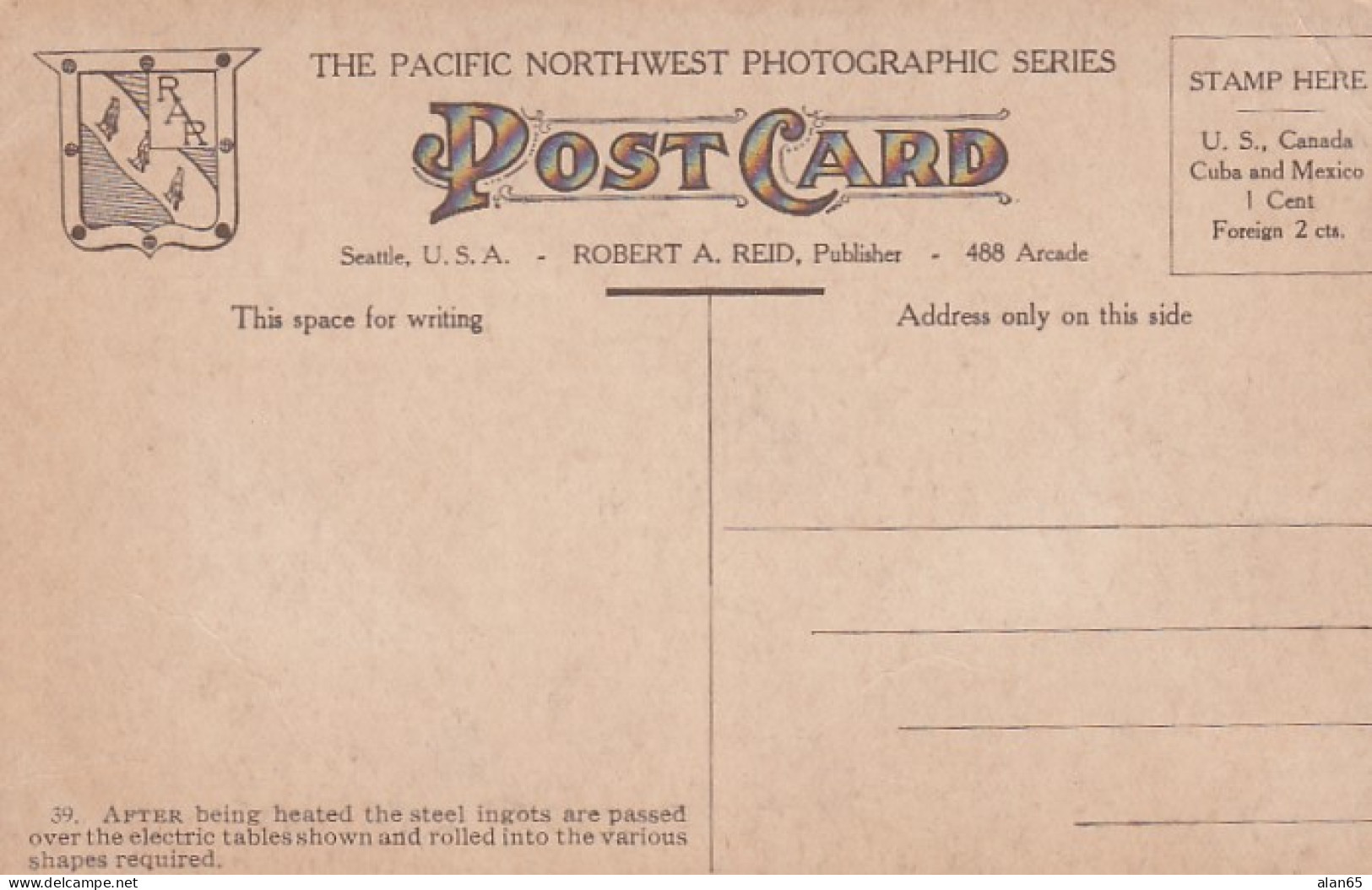 Irondale Oregon, Rolling Steel Ingots Into Billits, Metal Industry, C1900s/10s Vintage Postcard - Other & Unclassified