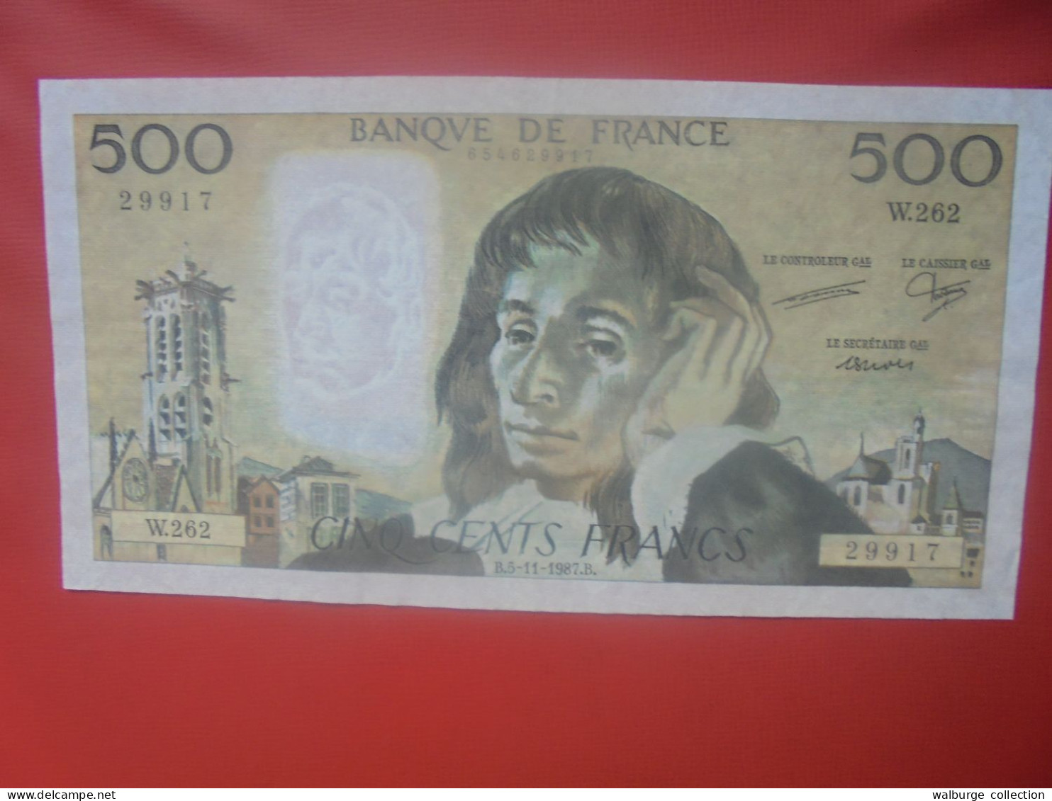 FRANCE 500 FRANCS 1987 Préfix W.262 Circuler (B.18) - 500 F 1968-1993 ''Pascal''