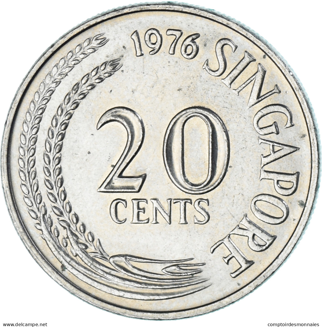 Monnaie, Singapour, 20 Cents, 1976 - Singapour