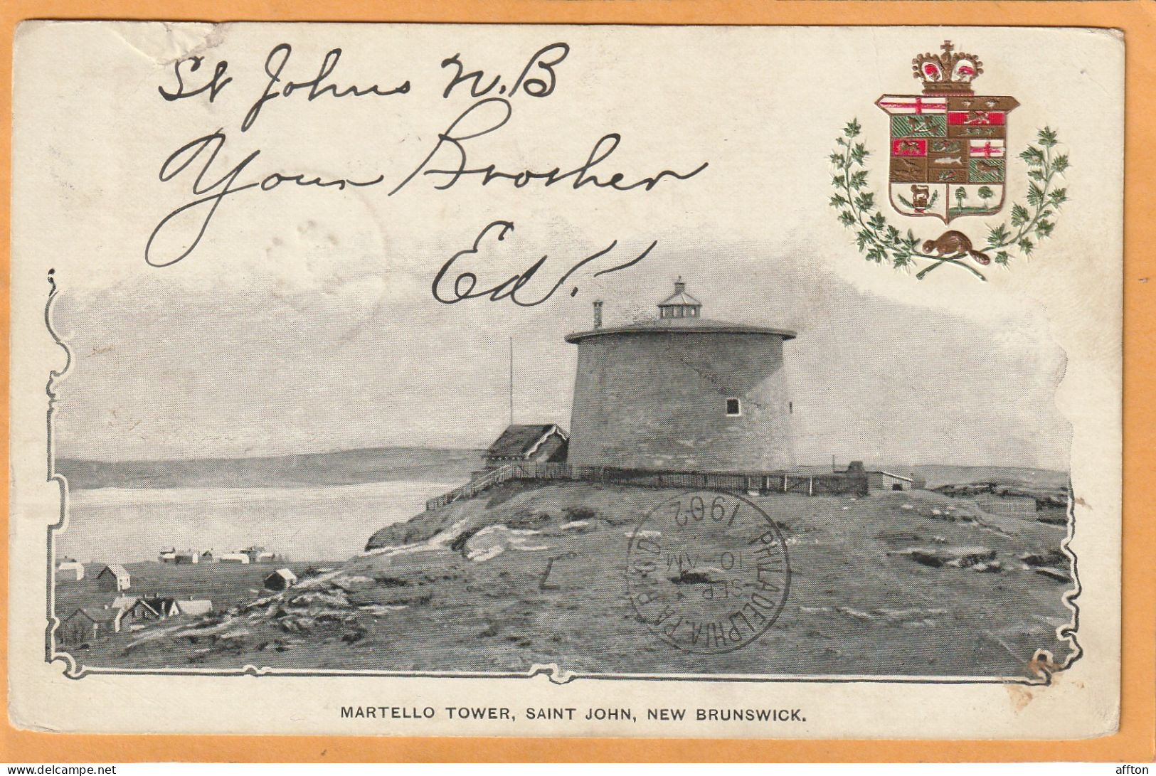 St. John New Brunswick Canada Old Postcard - St. John