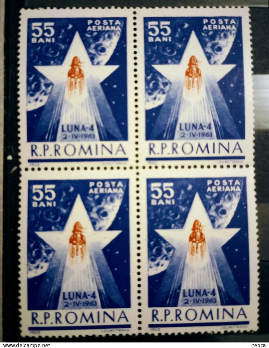 Stamps Errors Romania 1963 # Mi 2143 Printed With  Inclined  Linie Color ,cosmonautics Moon 4, Cosmos - Errors, Freaks & Oddities (EFO)