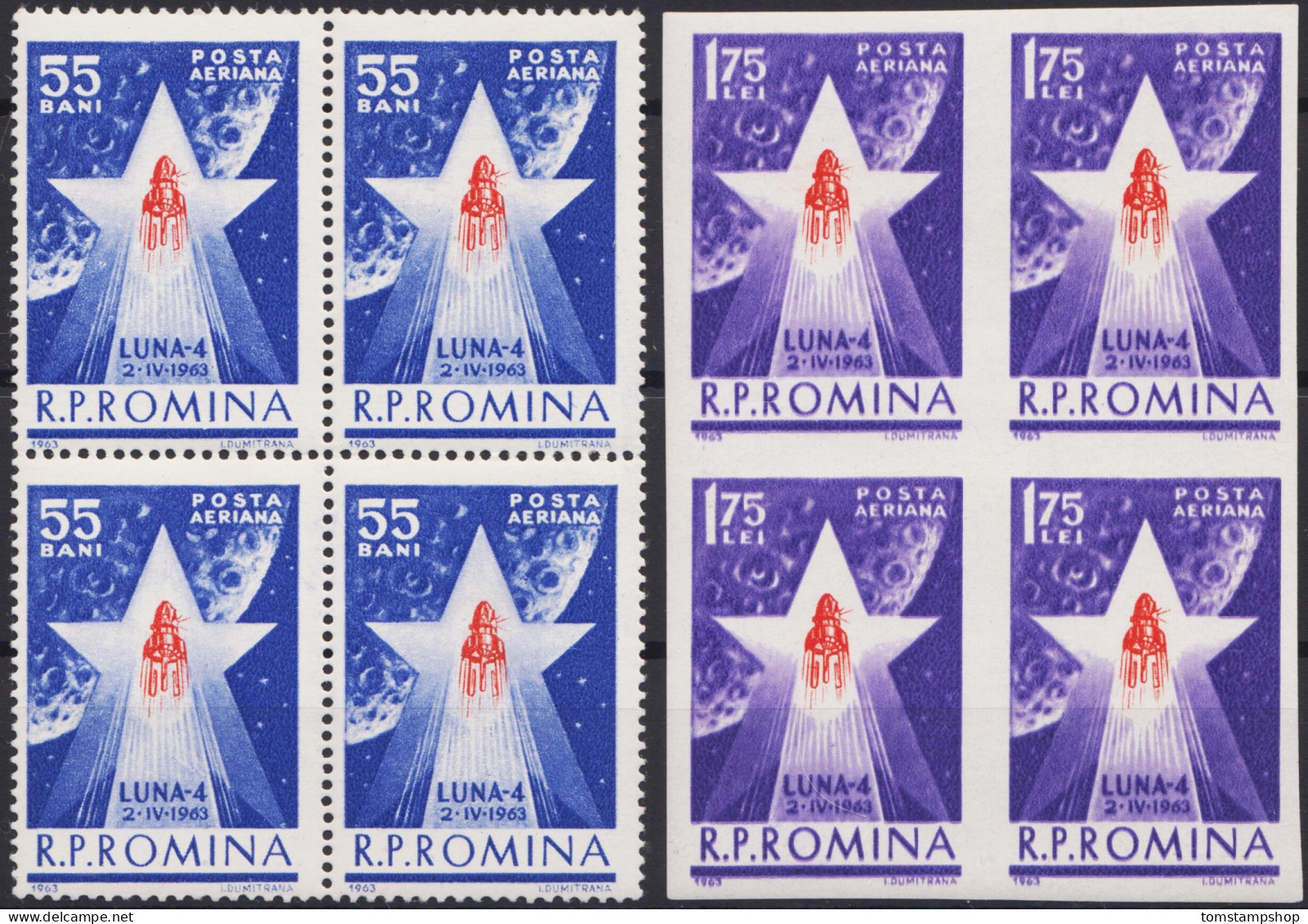 Roumanie 1963 Space Moon Rocket Lunik LUNA 4 Satellite Bl4 MNH - Otros & Sin Clasificación