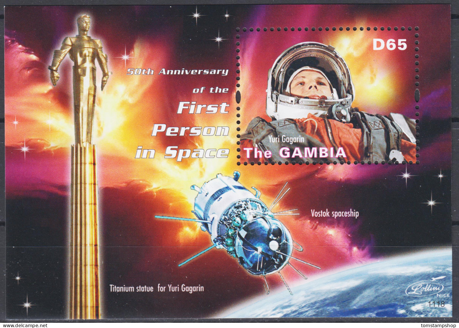 Gambia 2011 Gagarin,Astronauts,Space Flight,Vostok 1,Rockets,MNH - Otros & Sin Clasificación