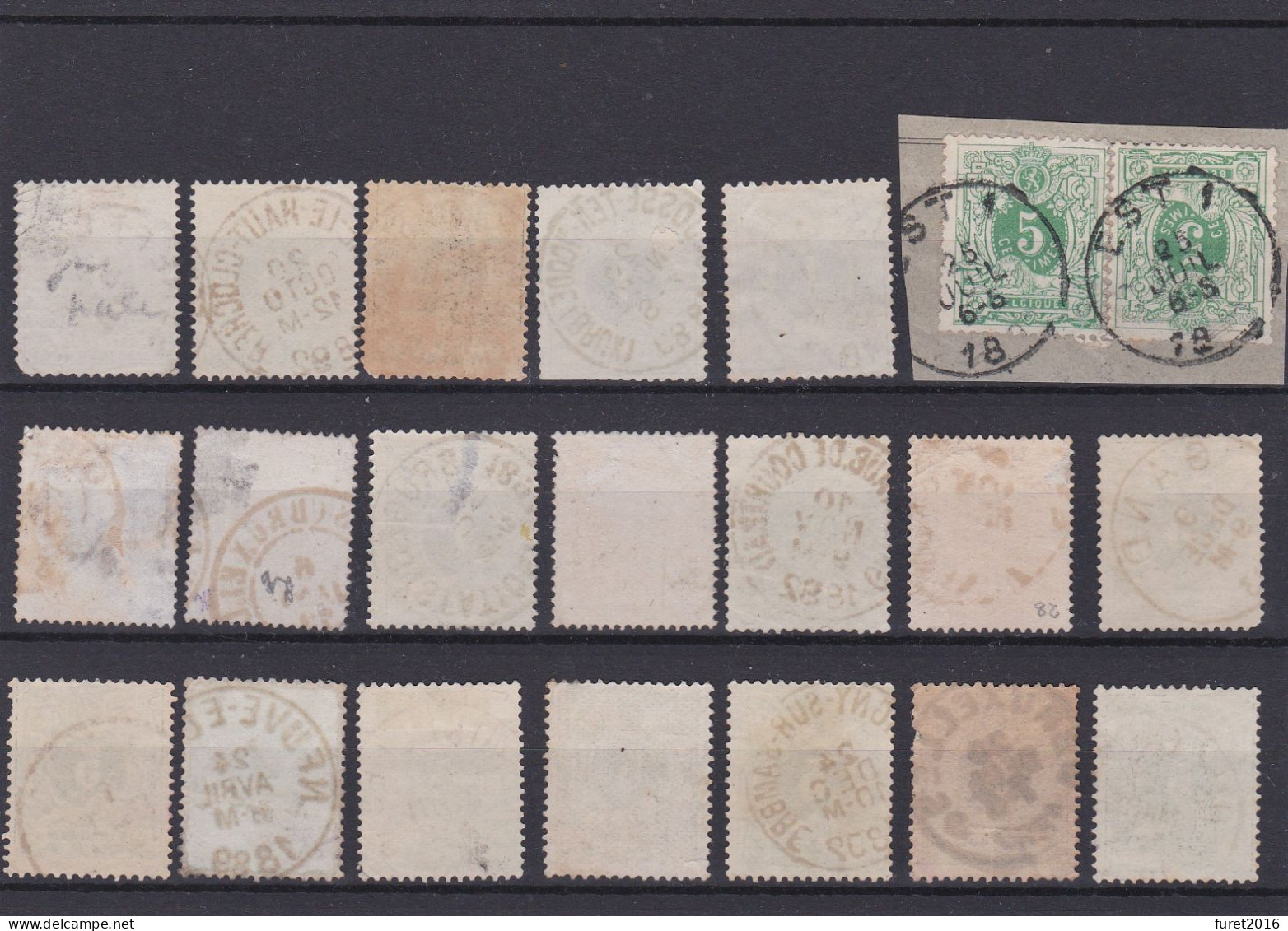 N° 43 45 28 29   : 21 Timbres Oblitérés Qualité Mixte - 1869-1888 Lion Couché