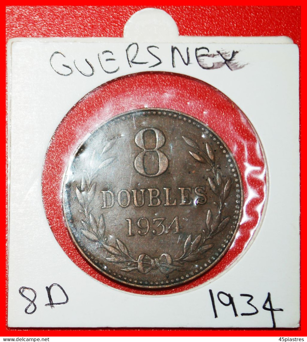 * GREAT BRITAIN (1914-1949): GUERNESEY GUERNSEY  8 DOUBLES 1934H DIE A! IN HOLDER!·  LOW START · NO RESERVE! - Guernesey