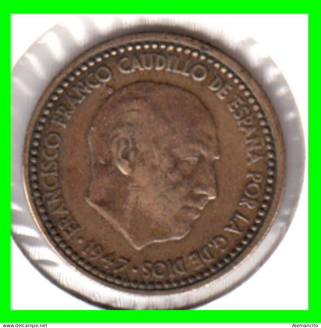 ESPAÑA ( EUROPA ) MONEDA DE 1 PESETA AÑO 1947 DEL CAUDILLO DE ESPAÑA GENERAL FRANCO ESTRELLAS ** 19 - 53 ** CALIDAD EBC. - 1 Peseta