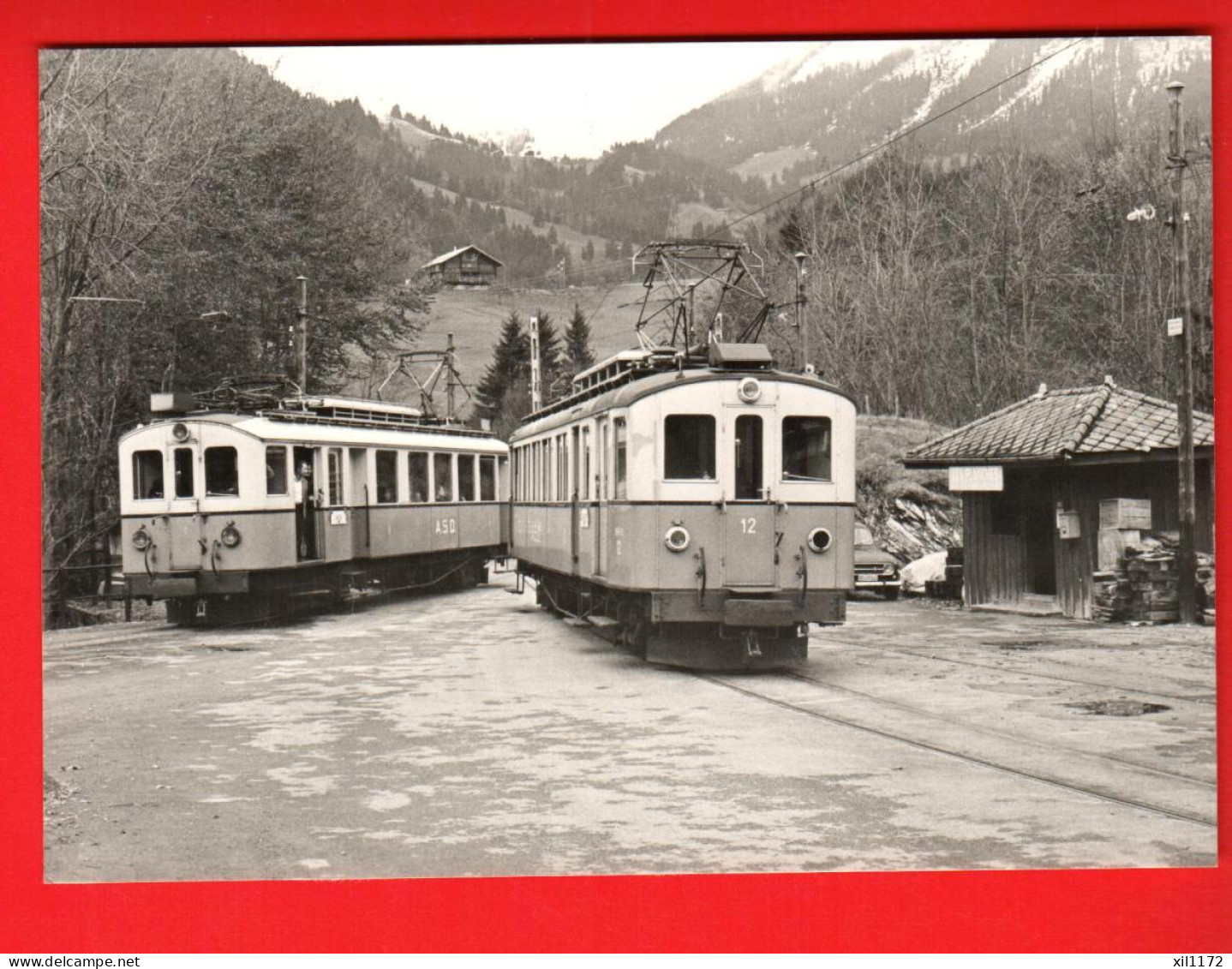 ZVY-17 Train Aigle Les Diablerets Evitement Aux Planches Photo Rochaix 1972  BVA GF NC - Aigle