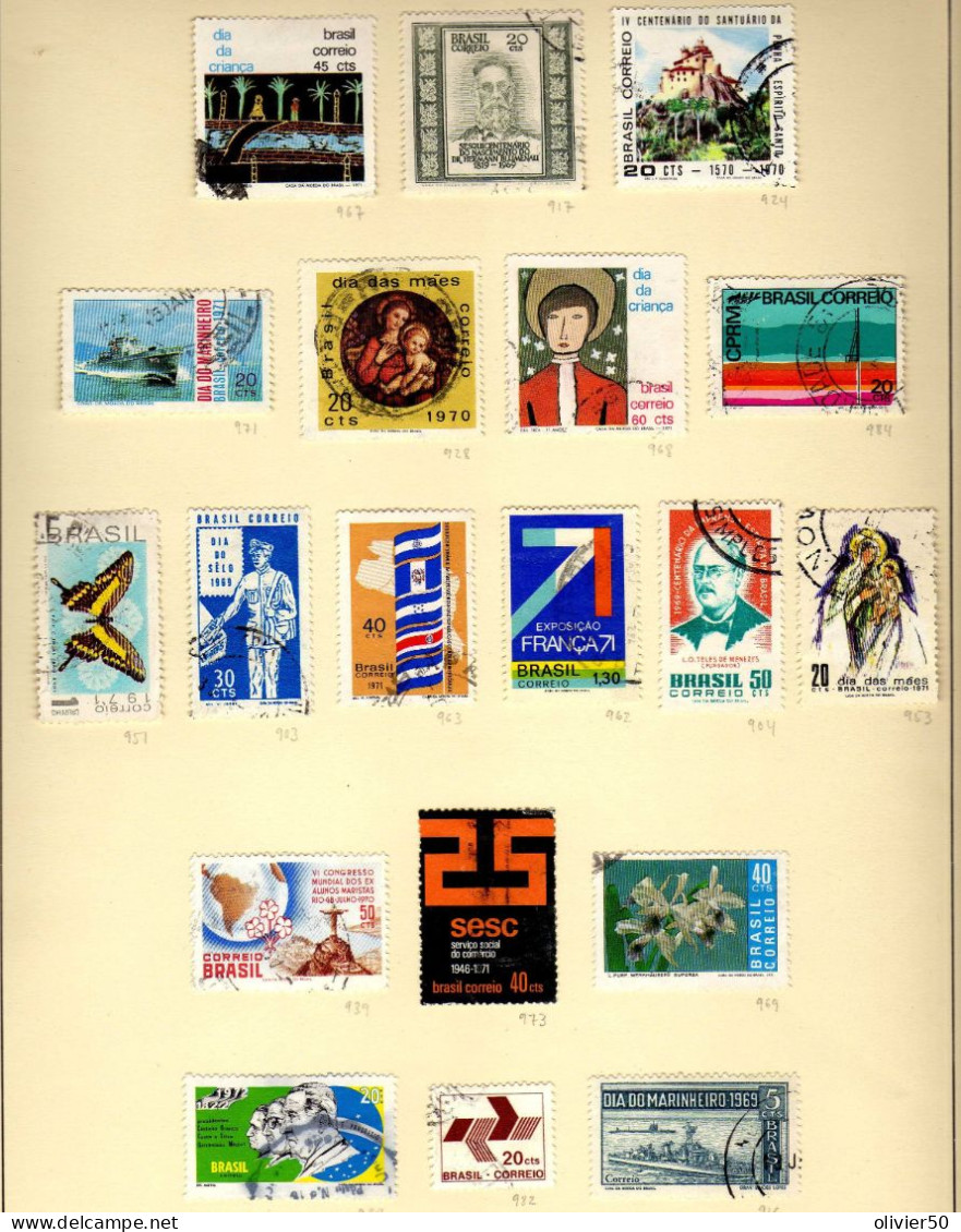 Bresil (1969-74)  -  Art - Evenements - Noel Obliteres Et Neufs**/* - MLH Or MNH  - 2  Pages -  38  Val. - Used Stamps